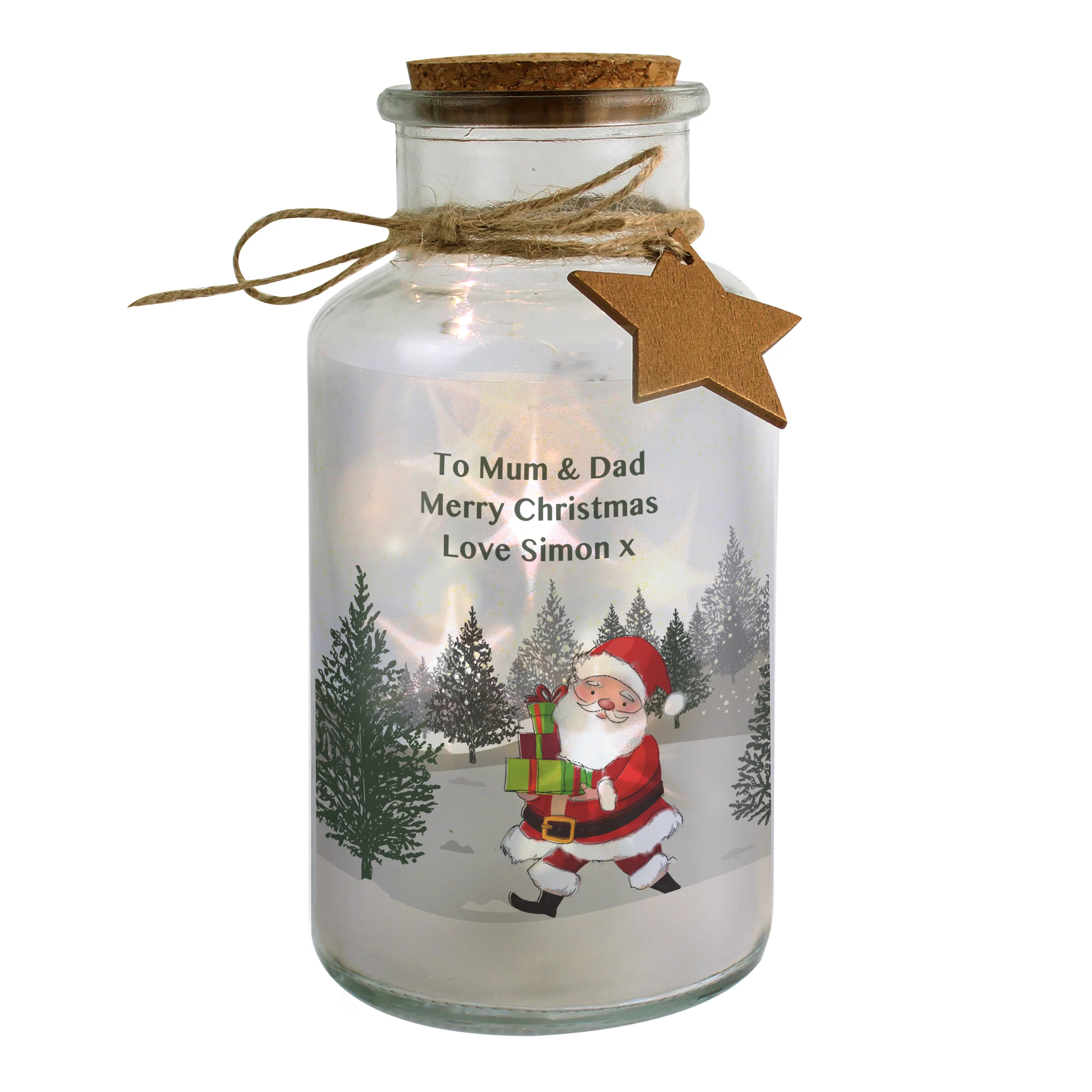 Personalised Santa LED Glass Jar - Image 5