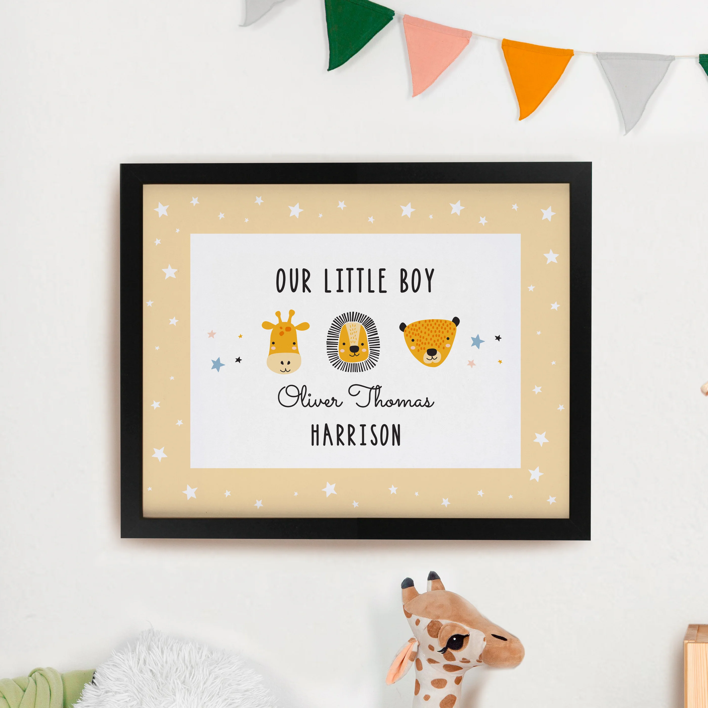 Personalised Scandi Animals Black Poster Frame - Image 3