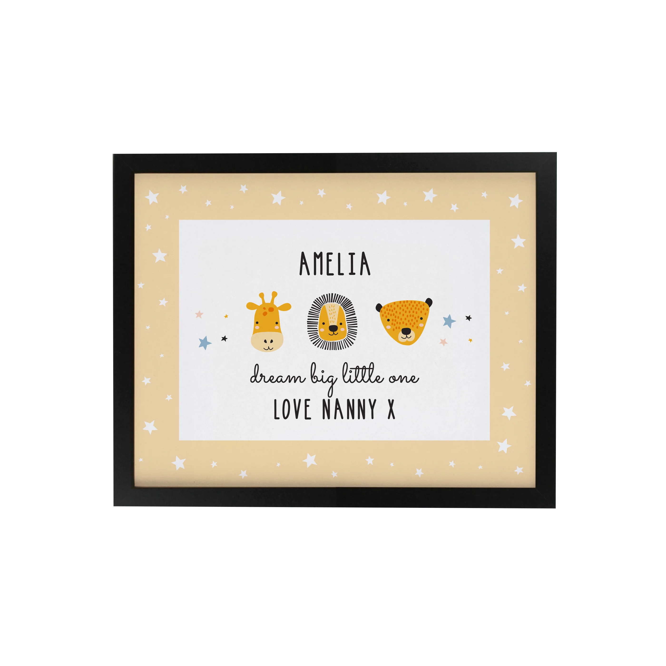 Personalised Scandi Animals Black Poster Frame - Image 4