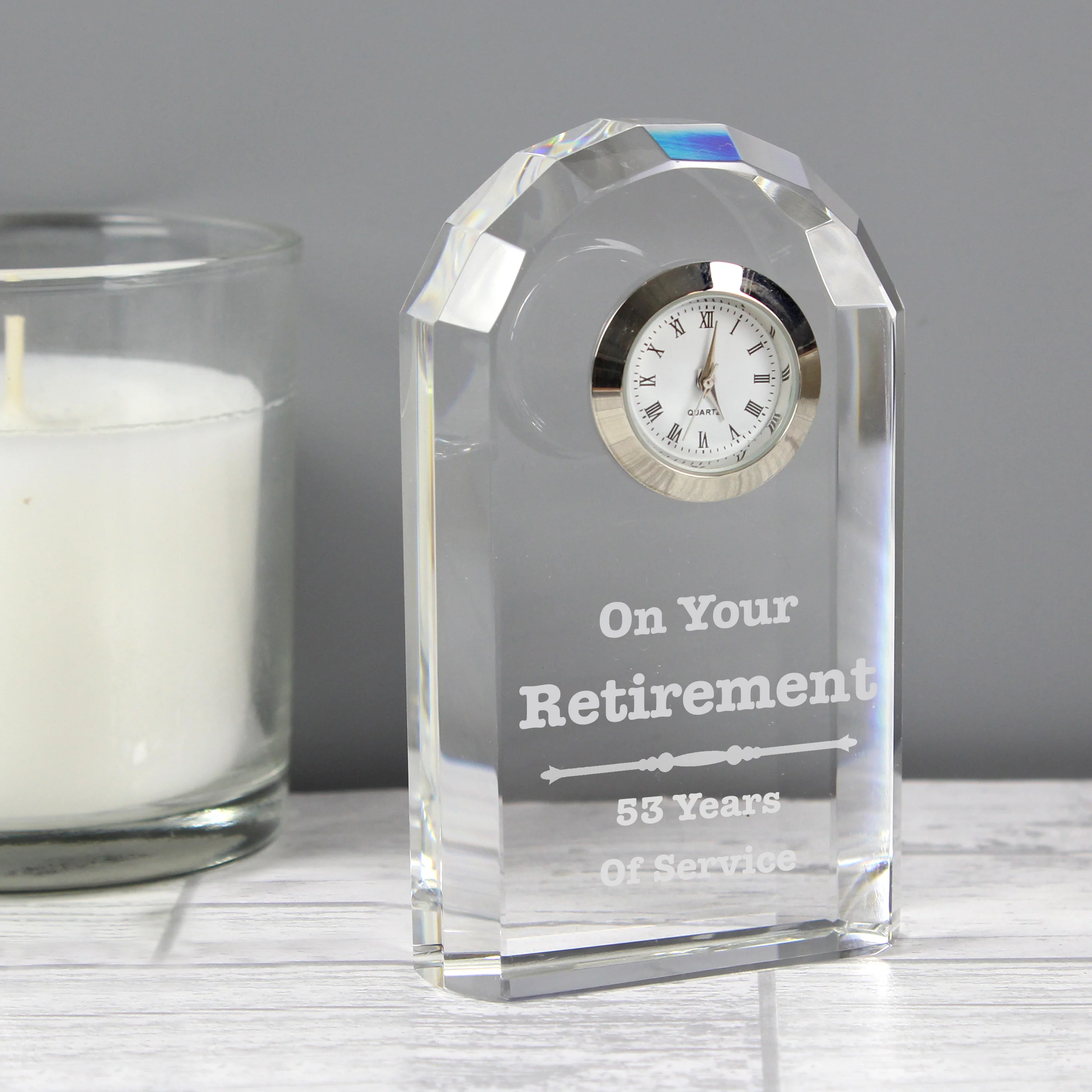 Personalised Scroll Design Crystal Clock - Image 3