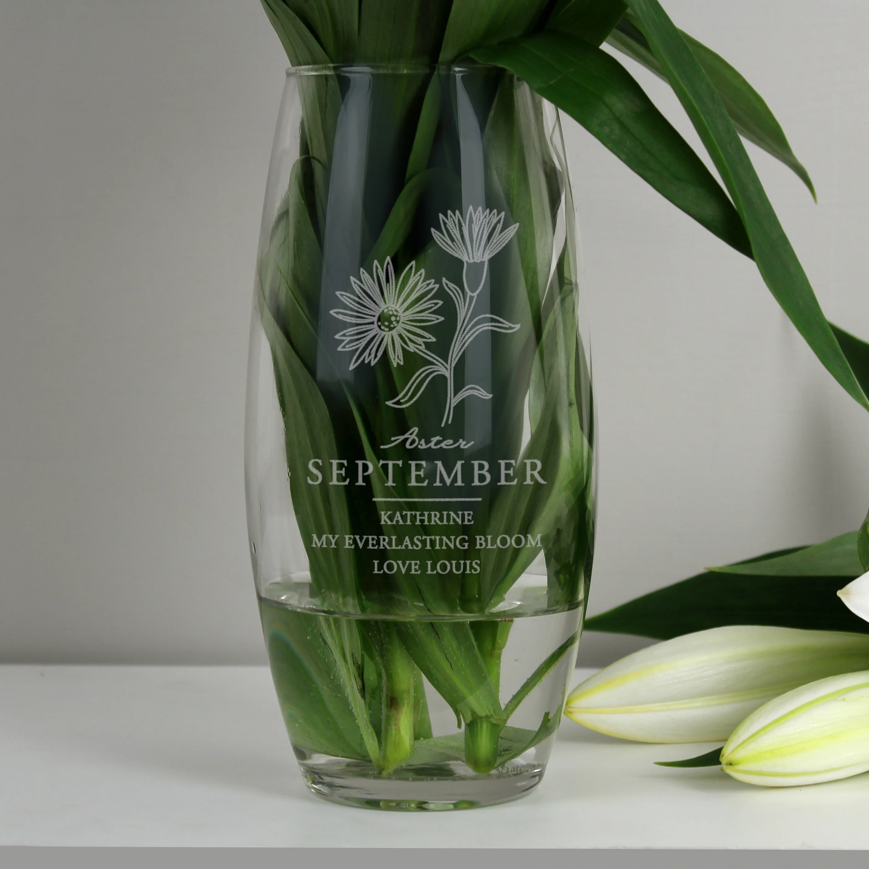 Personalised September Birth Flower Bullet Vase - Image 3