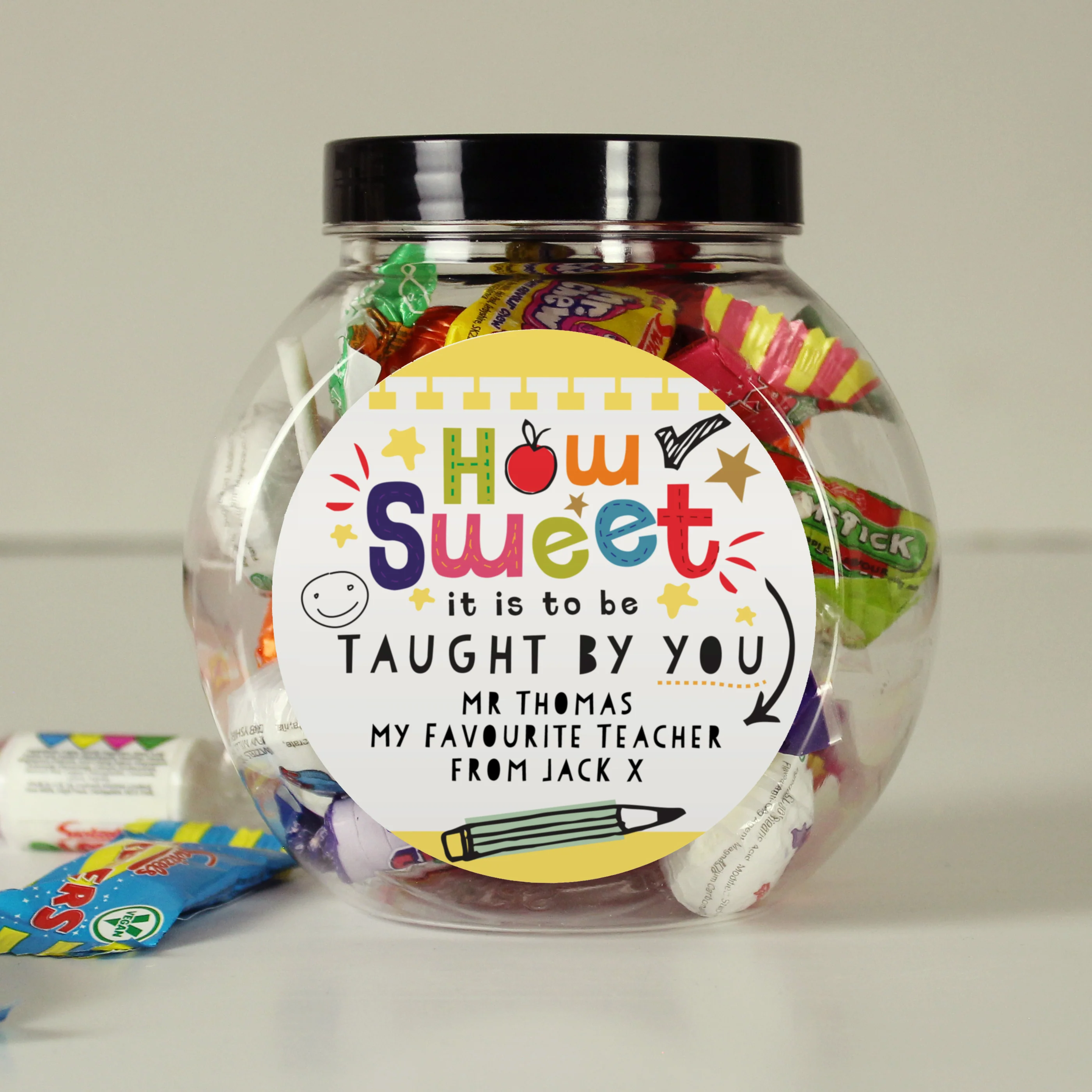 Personalised Shape Little Minds Sweet Jar - Image 3