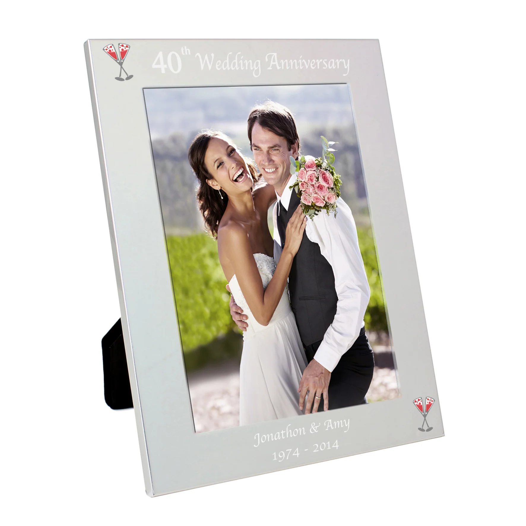 Personalised Silver 5x7 40th Wedding Anniversary Photo Frame - Image 2