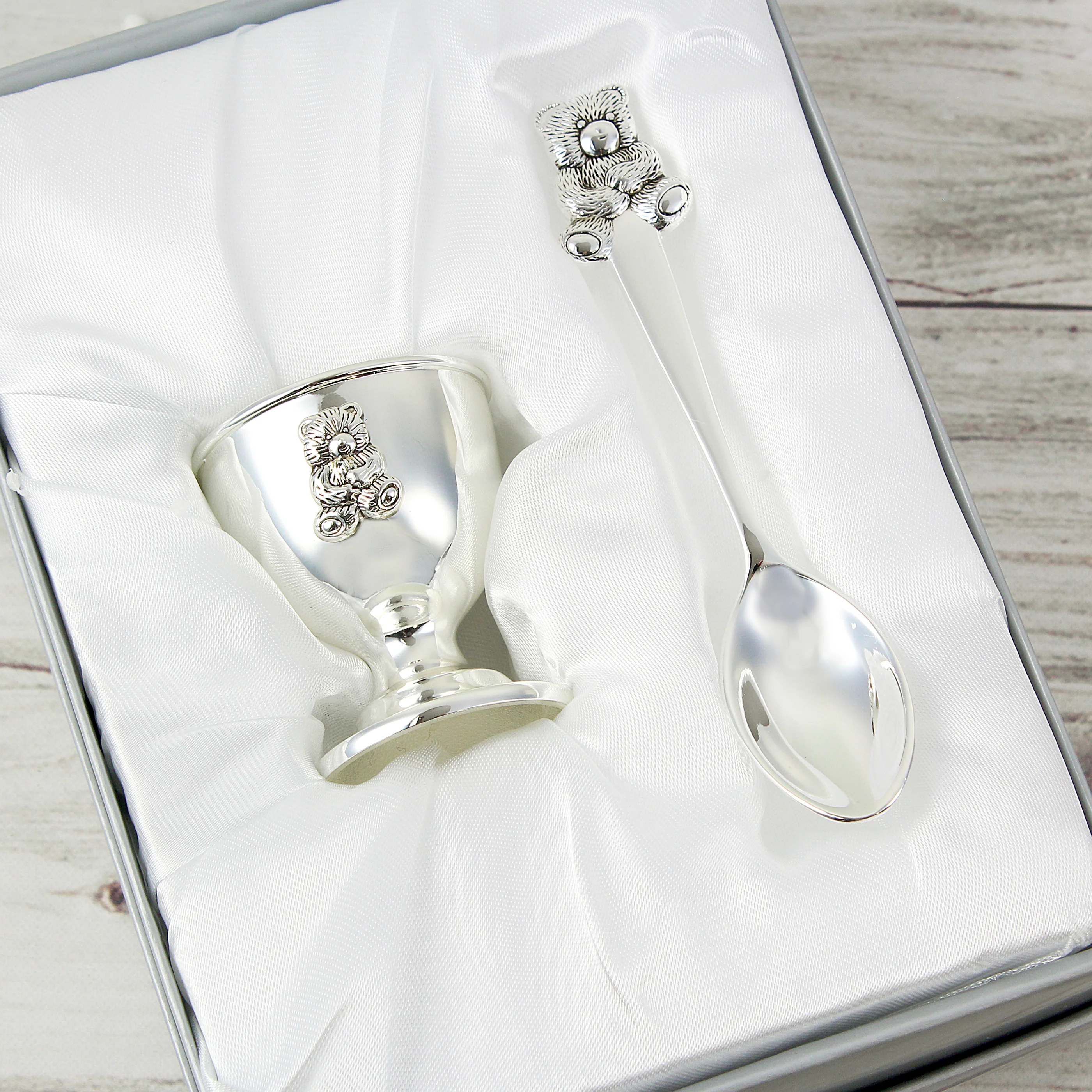 Personalised Silver Egg Cup & Spoon - Image 6