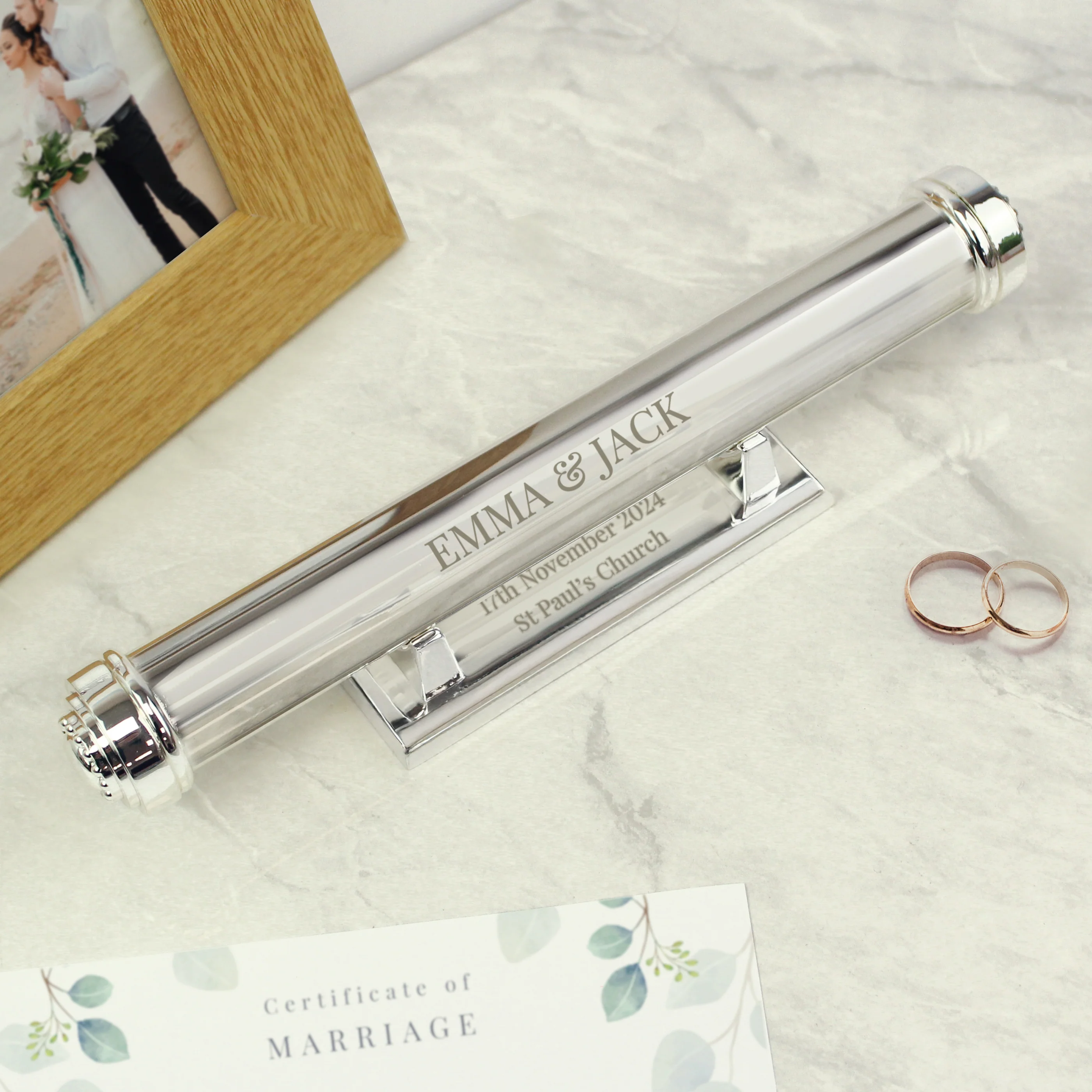 Personalised Silver Plated Certificate Holder