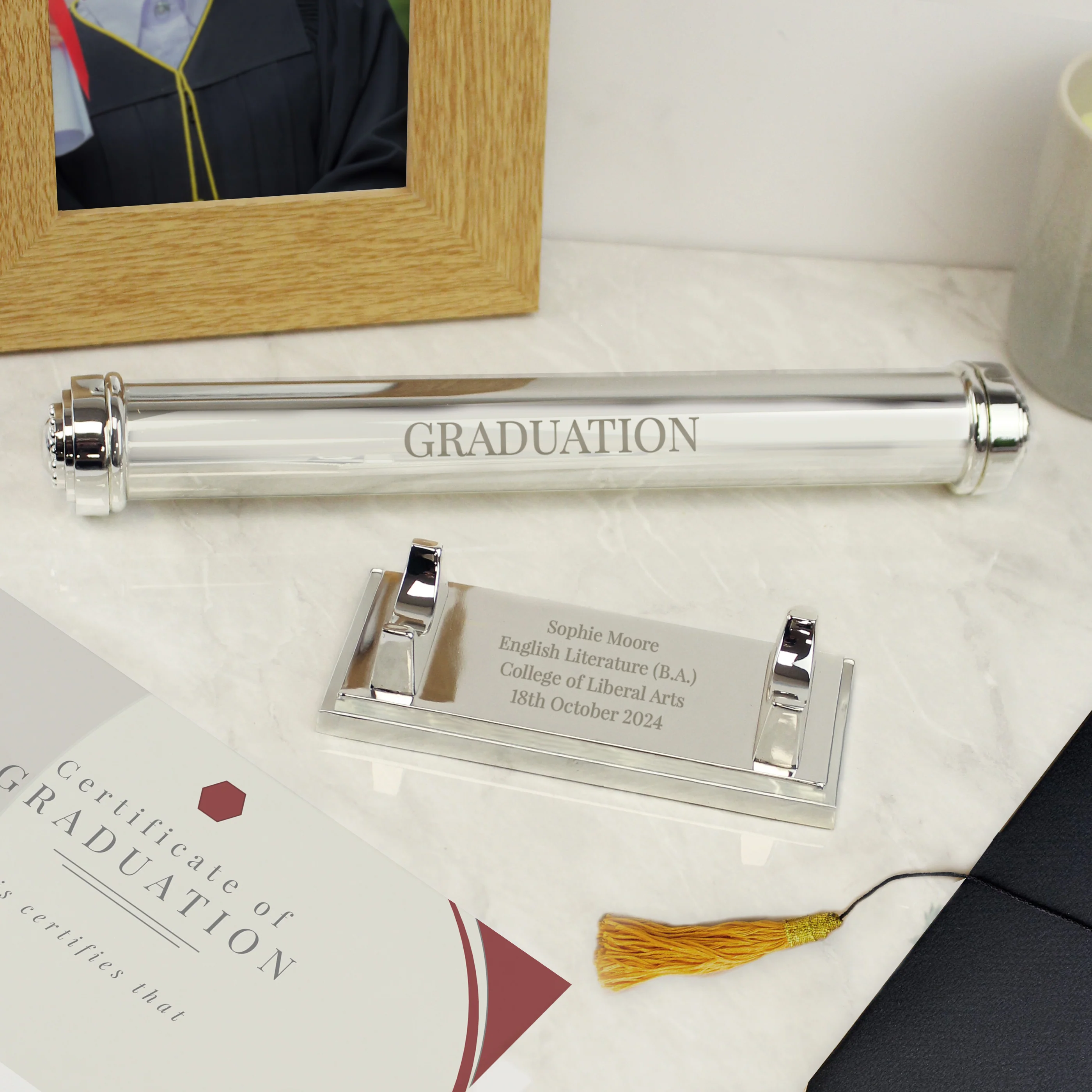 Personalised Silver Plated Certificate Holder - Image 10