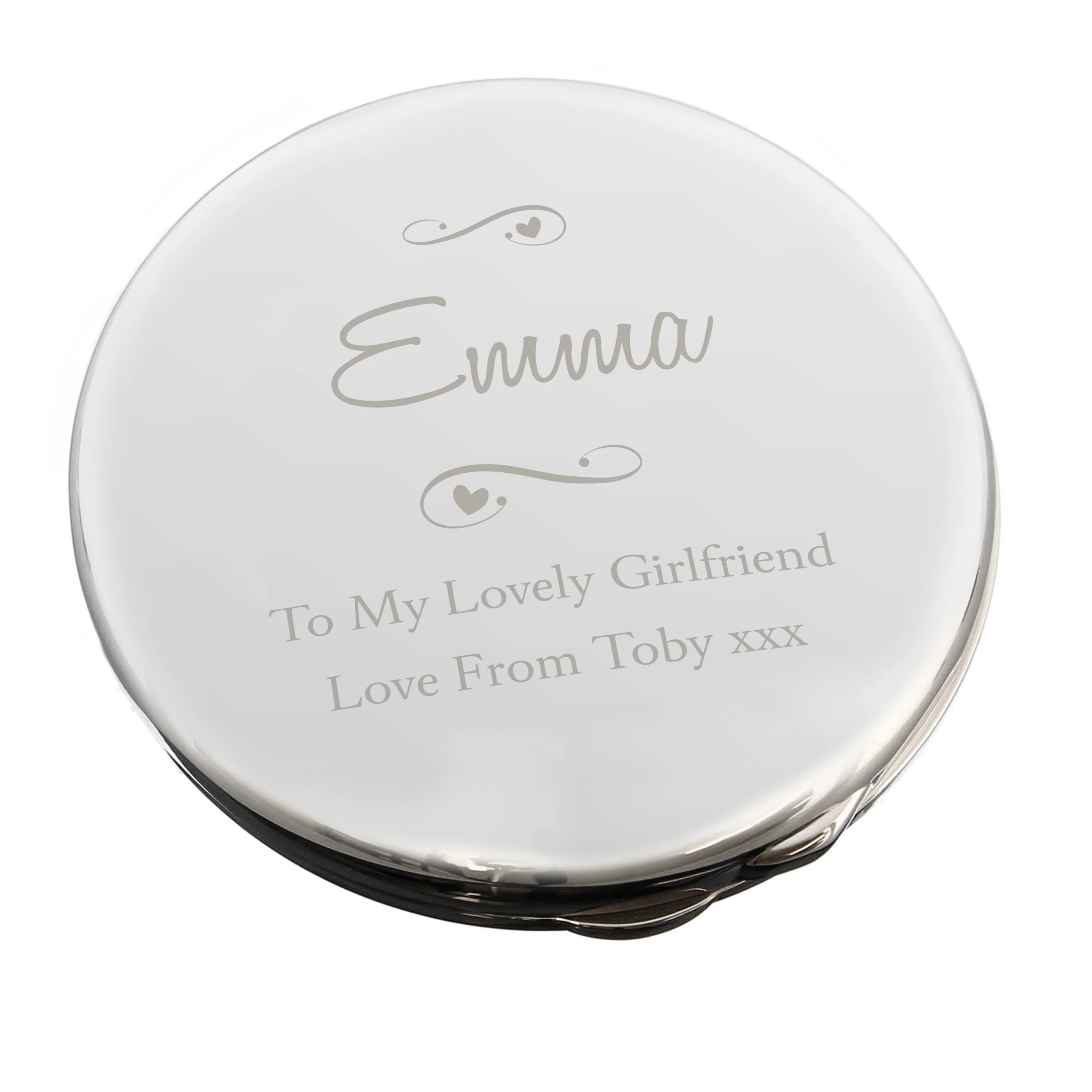 Personalised Silver Round Compact Mirror - Image 5