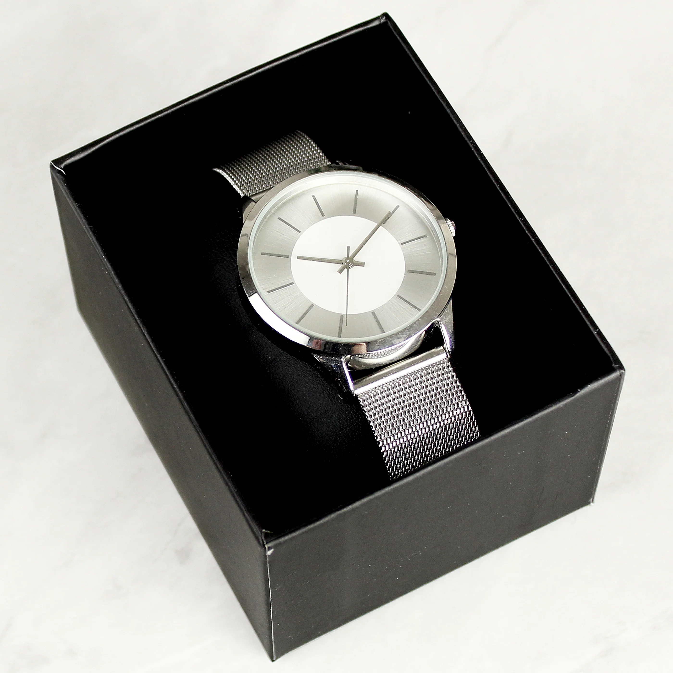 Personalised Silver with Mesh Style Strap Watch - Image 7