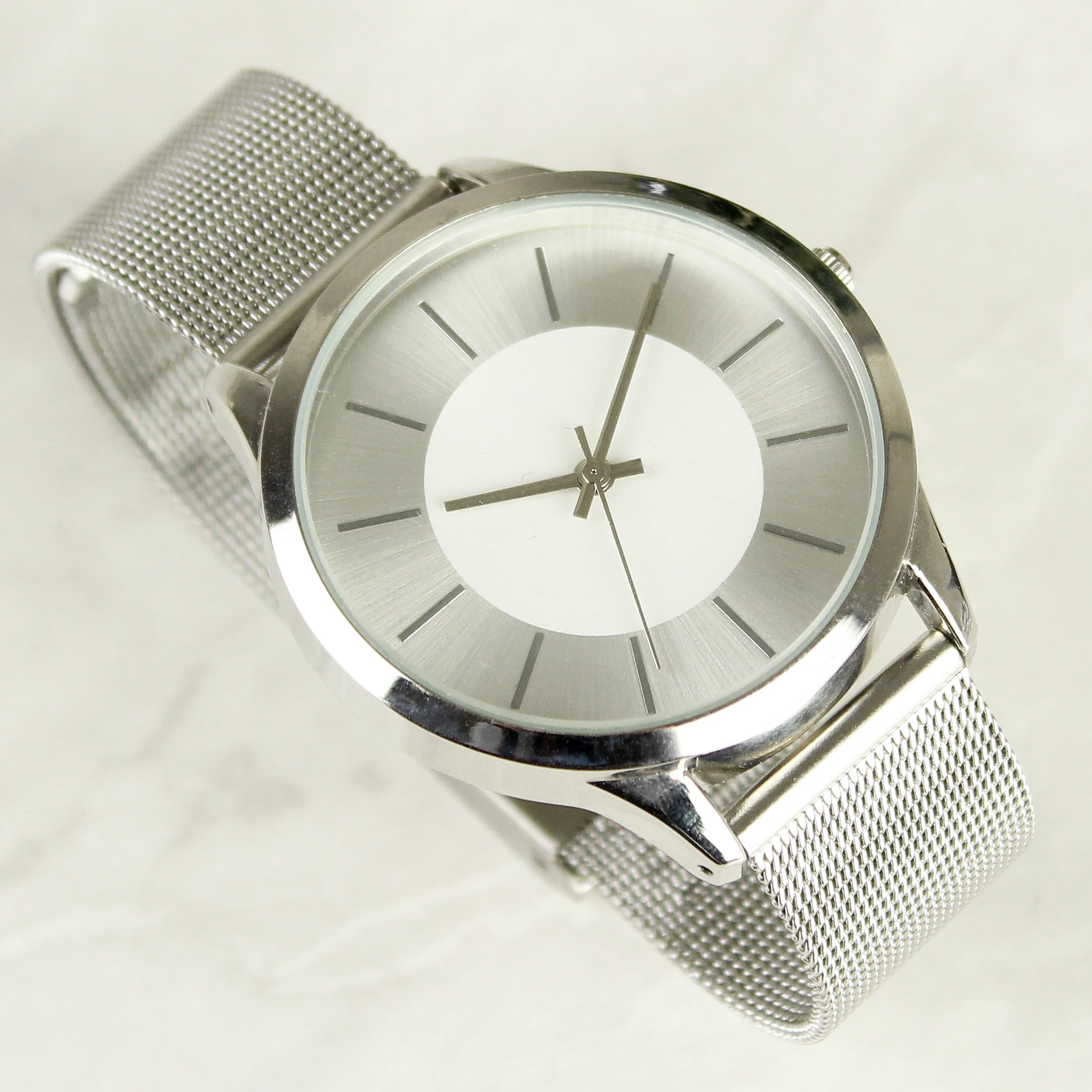 Personalised Silver with Mesh Style Strap Watch - Image 8