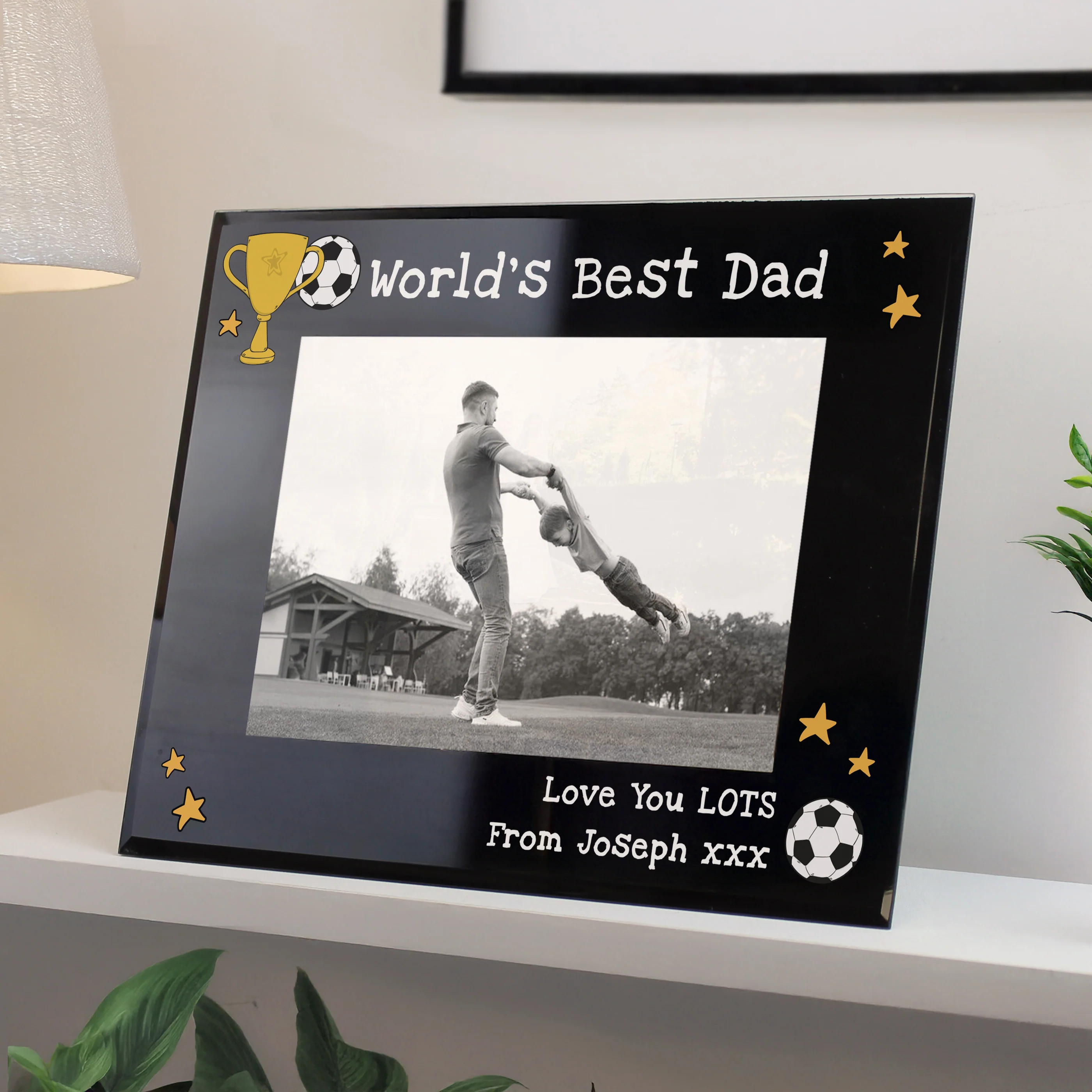 Personalised Simply The Best 5x7 Landscape Black Glass Photo Frame - Image 2
