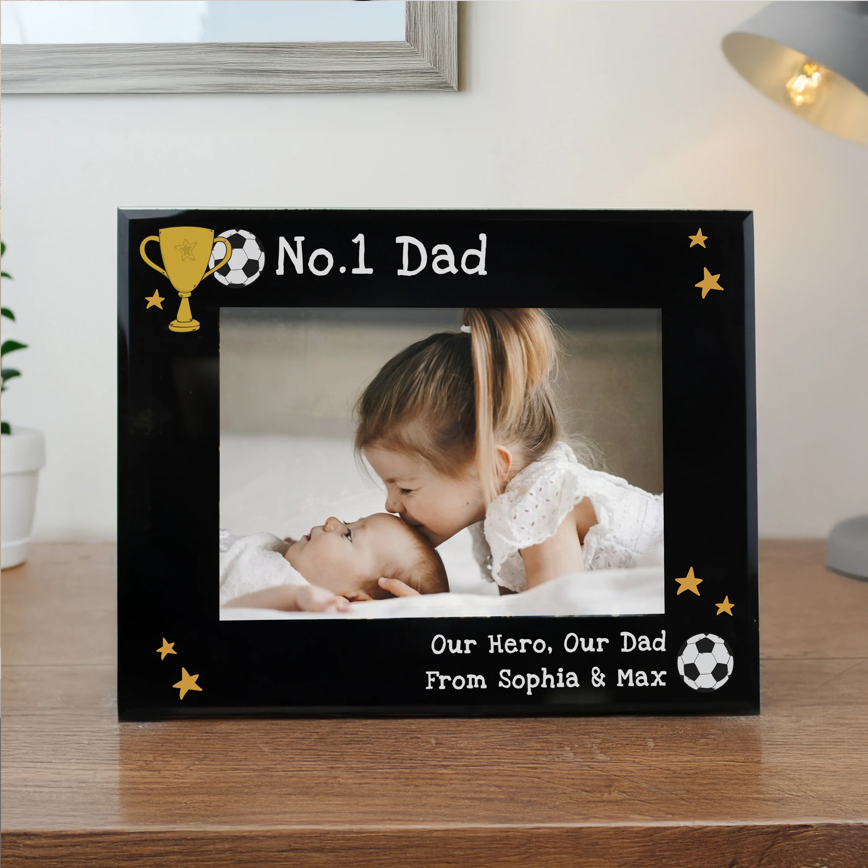 Personalised Simply The Best 5x7 Landscape Black Glass Photo Frame - Image 3