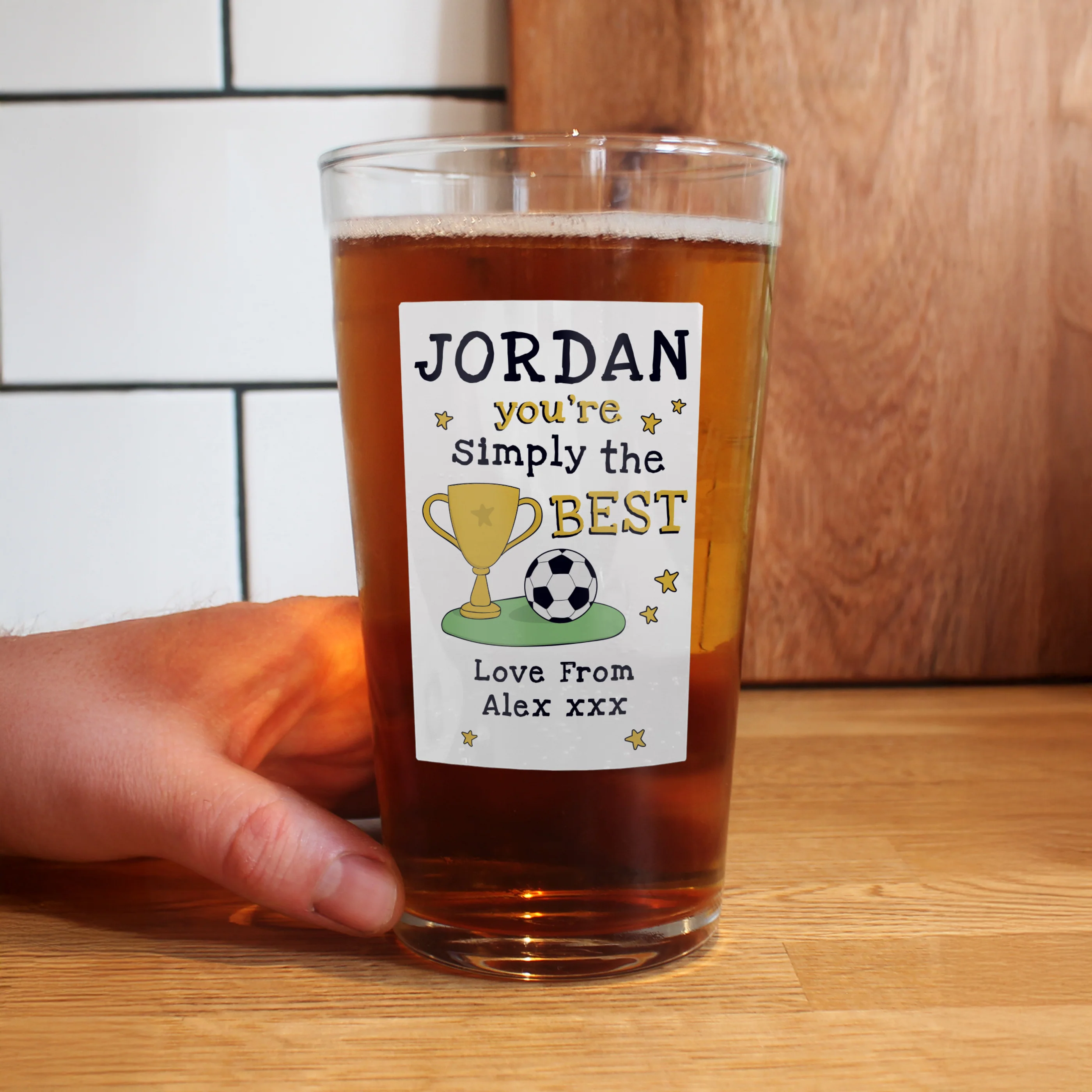 Personalised Simply The Best Beer Glass - Image 2