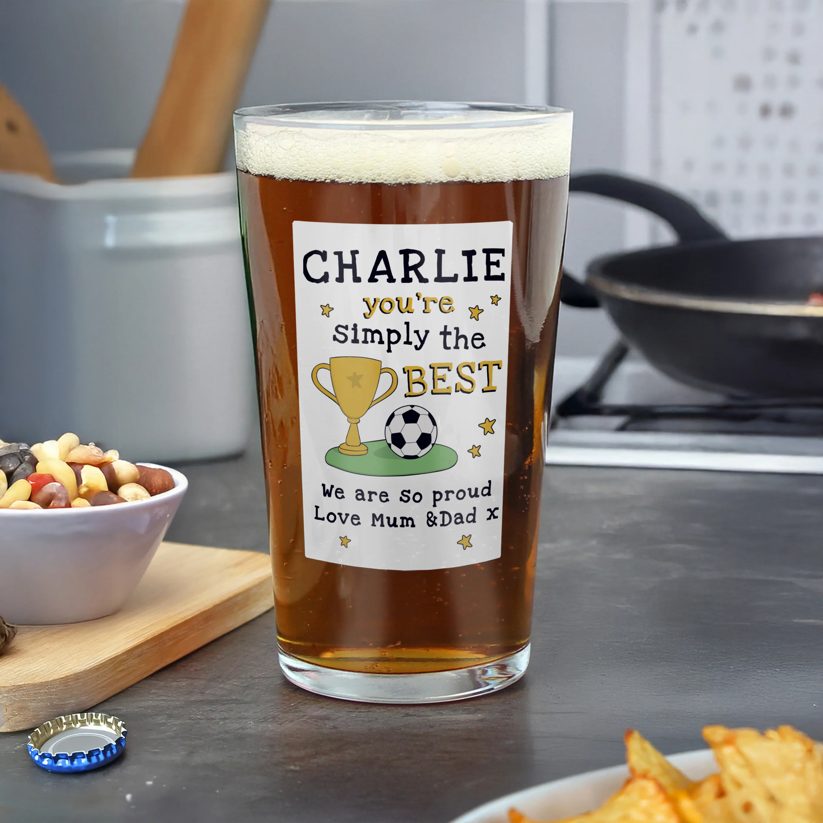 Personalised Simply The Best Beer Glass - Image 3