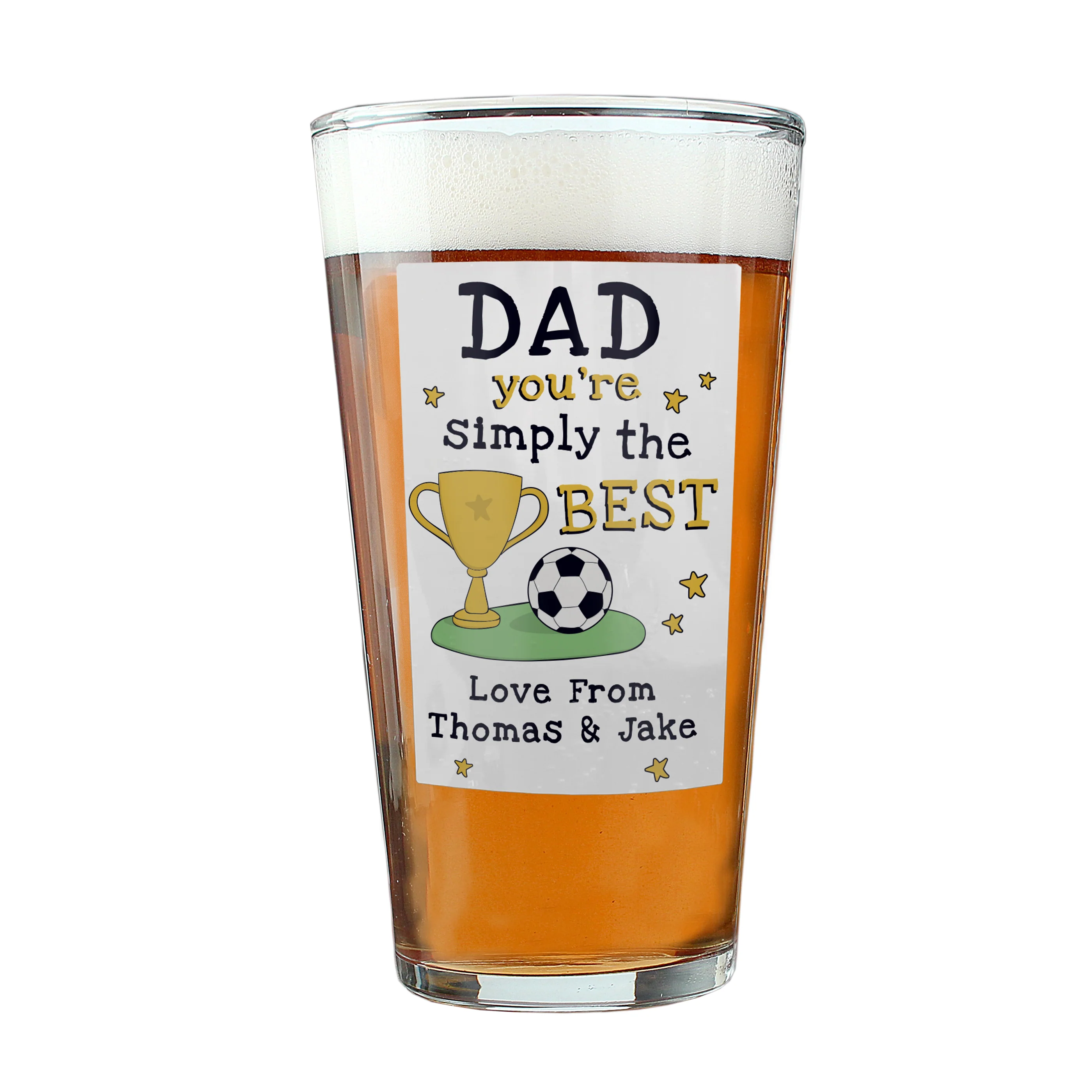 Personalised Simply The Best Beer Glass - Image 5