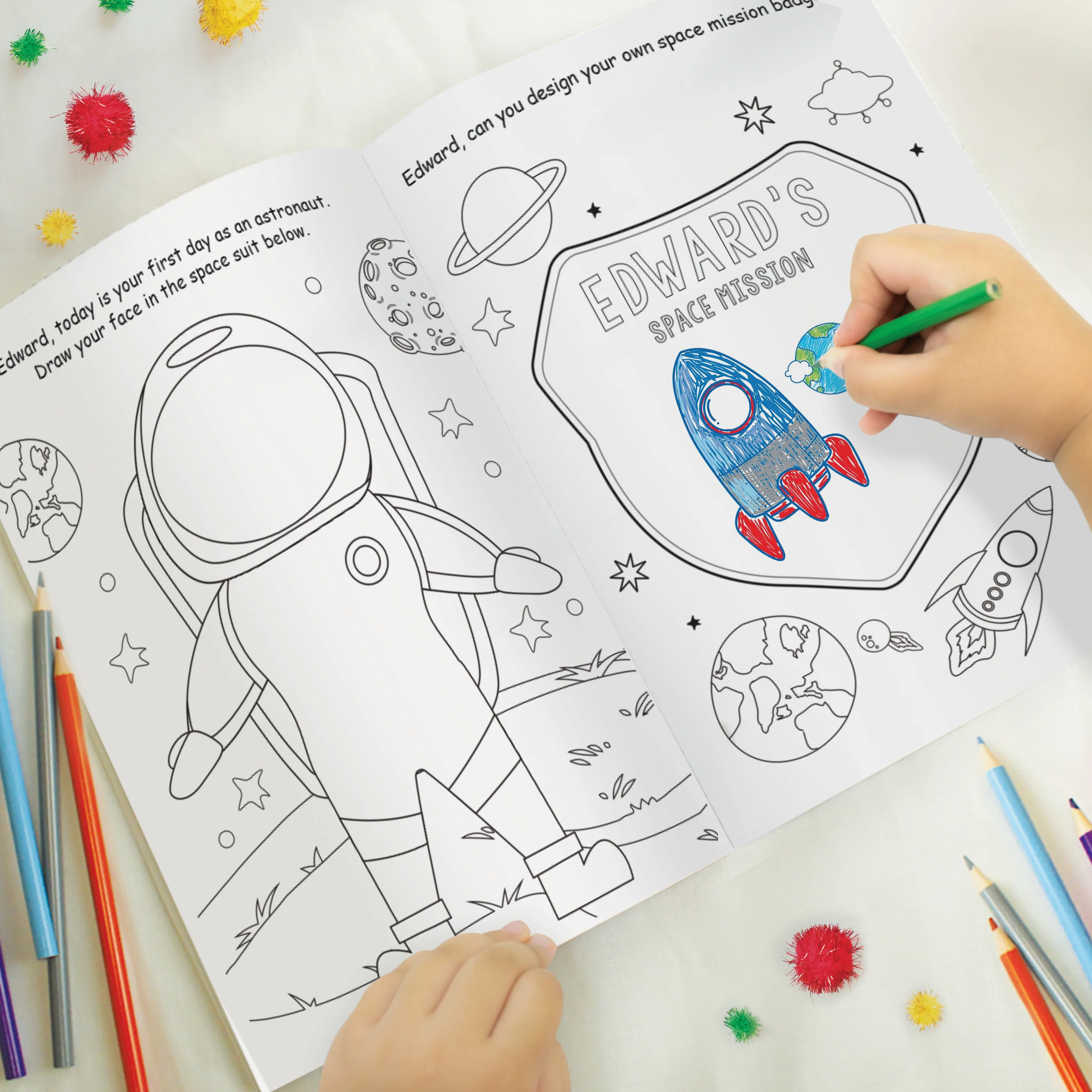 Personalised Space Colouring Book - Image 2