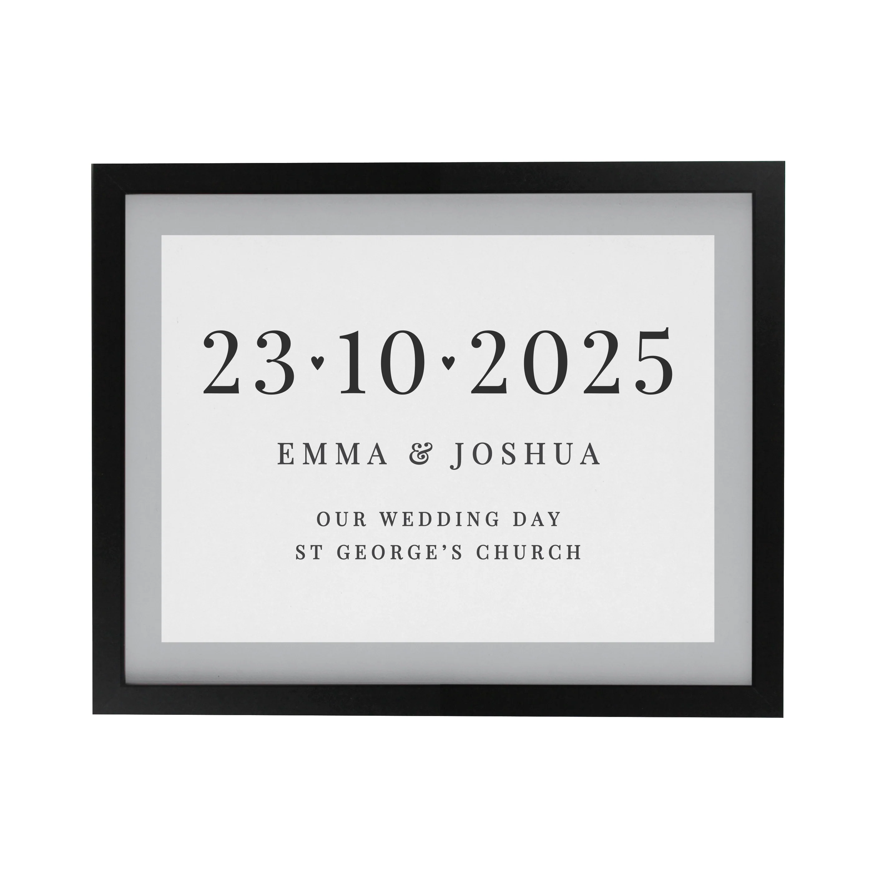 Personalised Special Date Black Poster Frame - Image 3