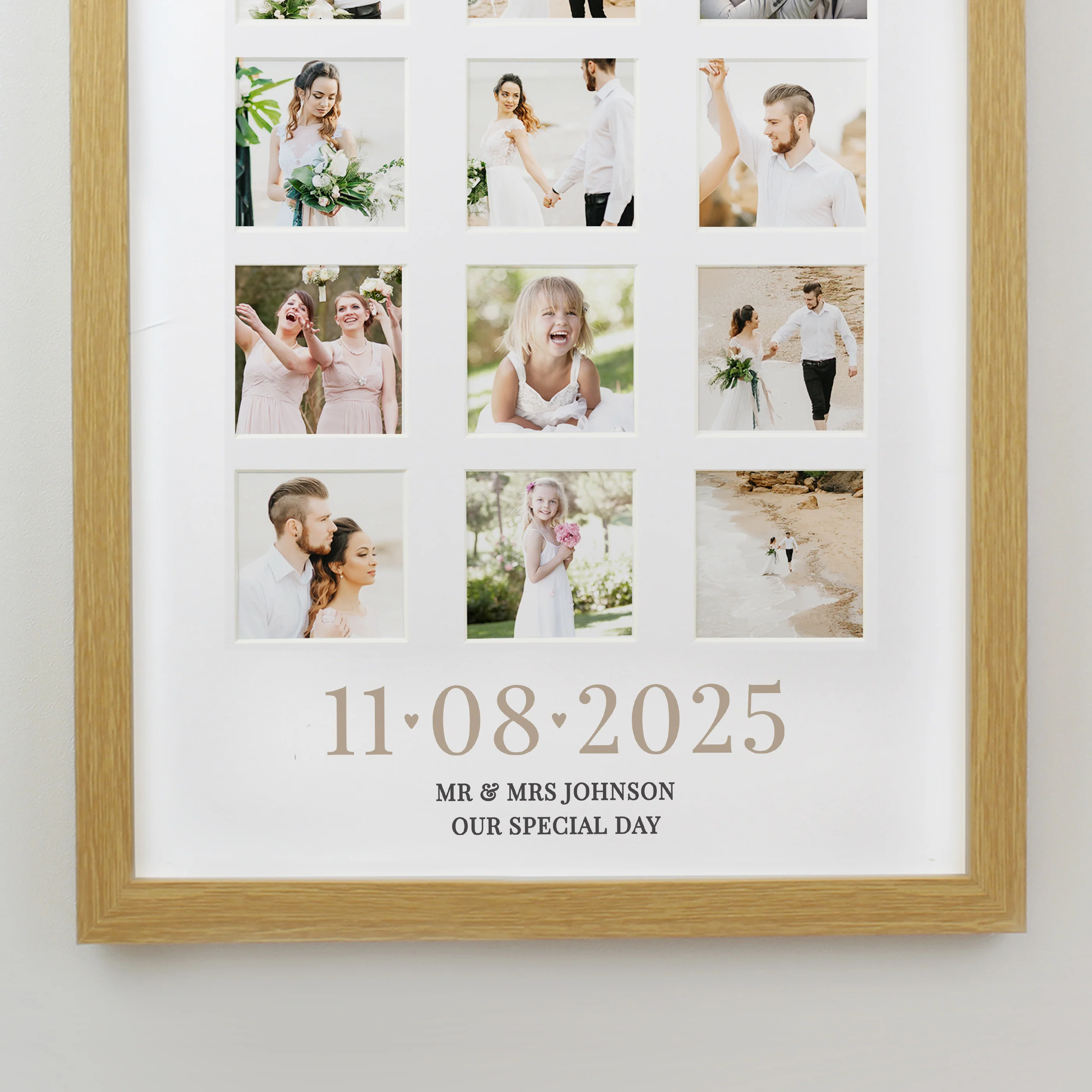Personalised Special Date Oak Multi Photo Frame - Image 3