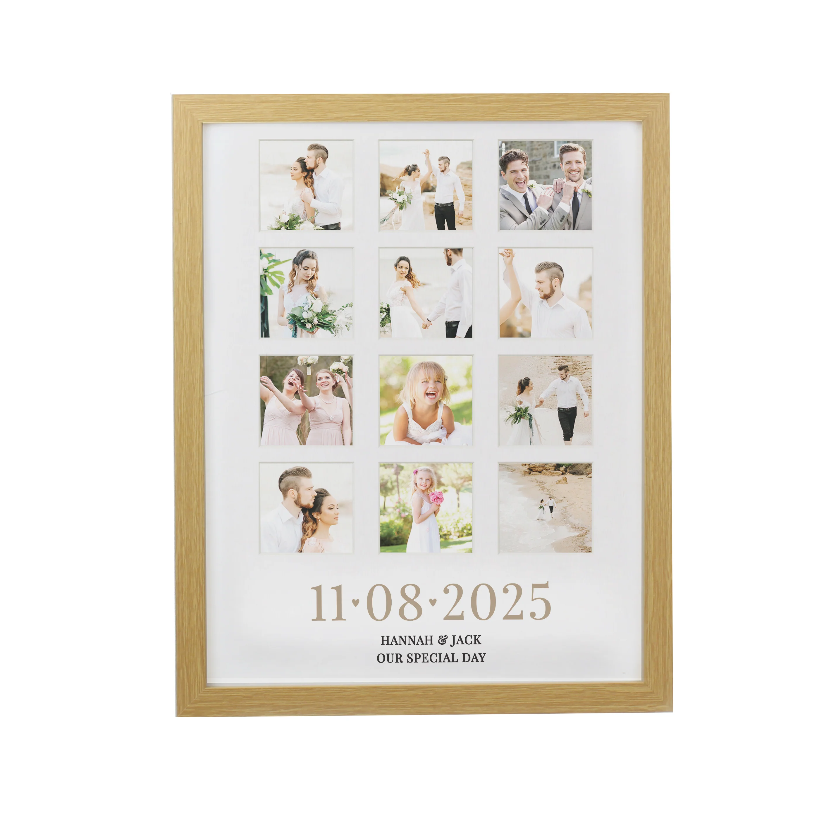 Personalised Special Date Oak Multi Photo Frame - Image 5