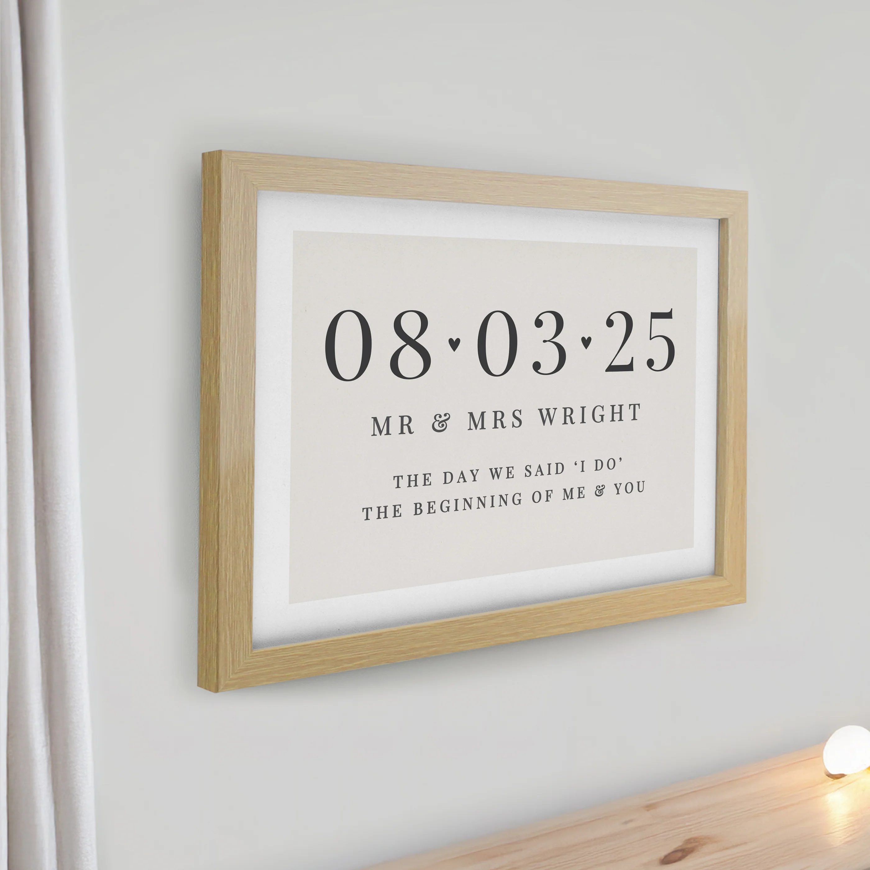 Personalised Special Date Oak Poster Frame - Image 2