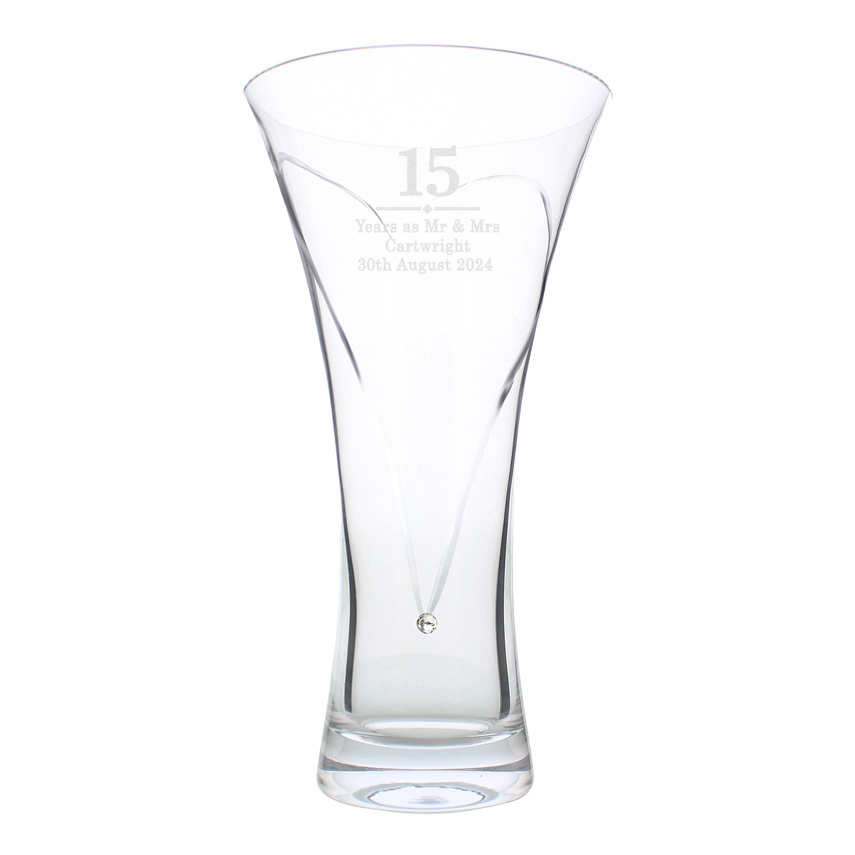 Personalised Special Year Diamante Heart Vase - Image 5