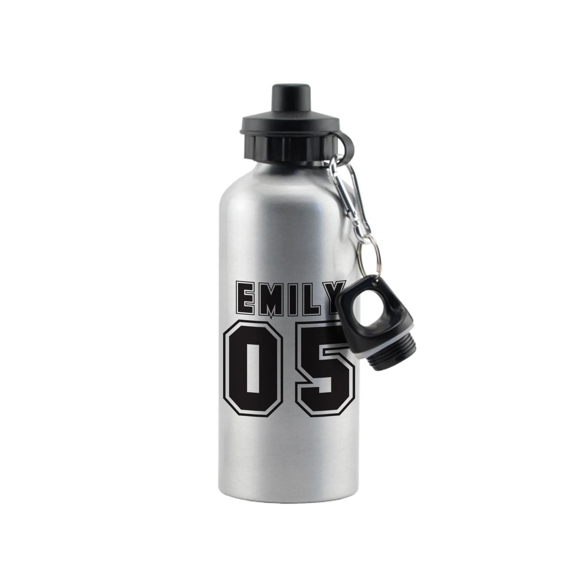 Personalised Sports Number Silver Drinks Bottle - Image 4
