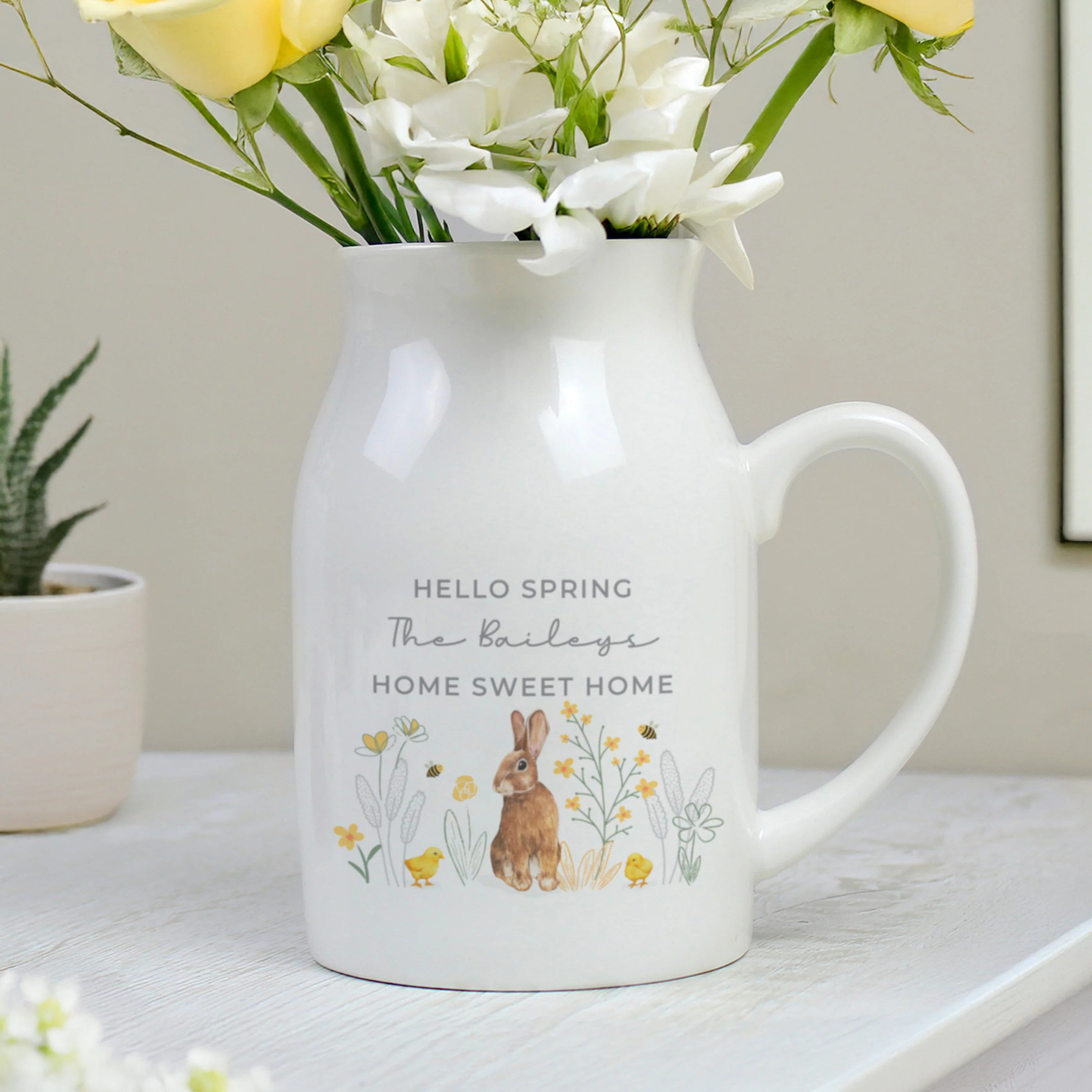 Personalised Spring Bunny Jug Vase - Image 4
