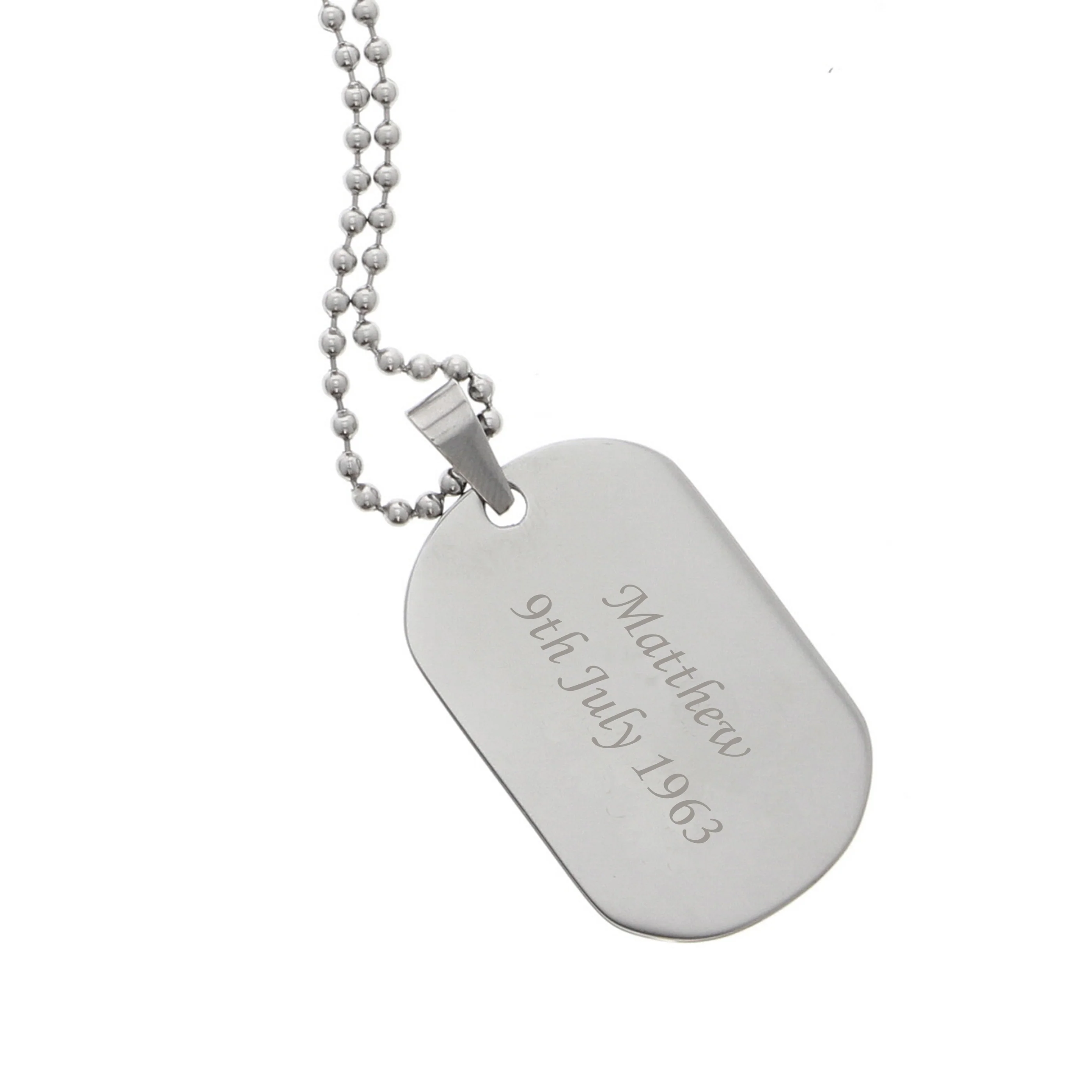 Personalised Stainless Steel Dog Tag Necklace - Image 4