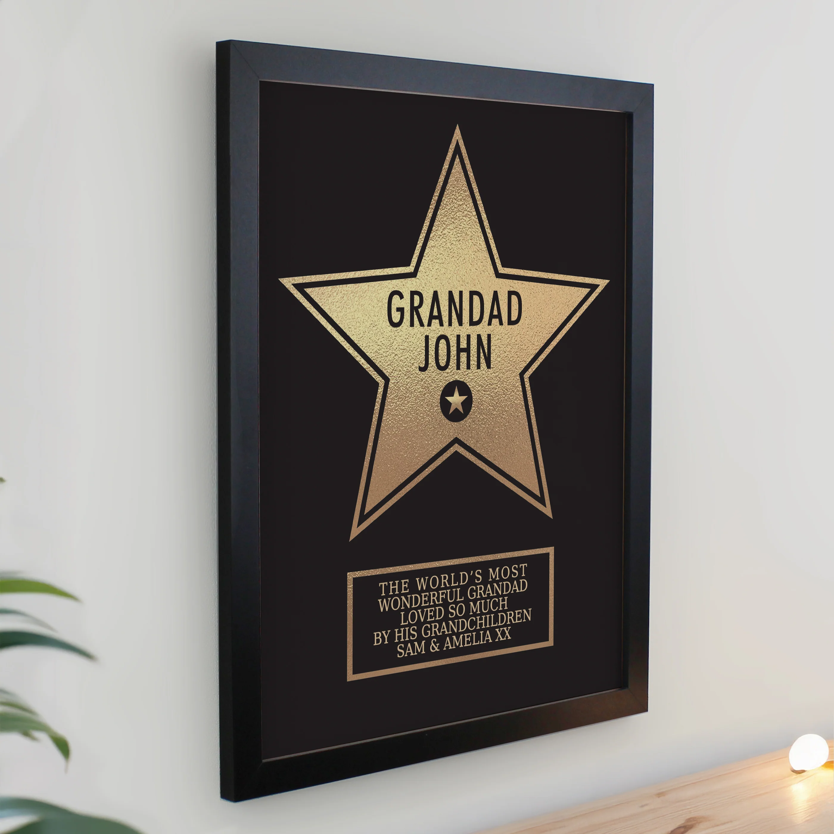 Personalised Star Award Black Poster Frame - Image 2