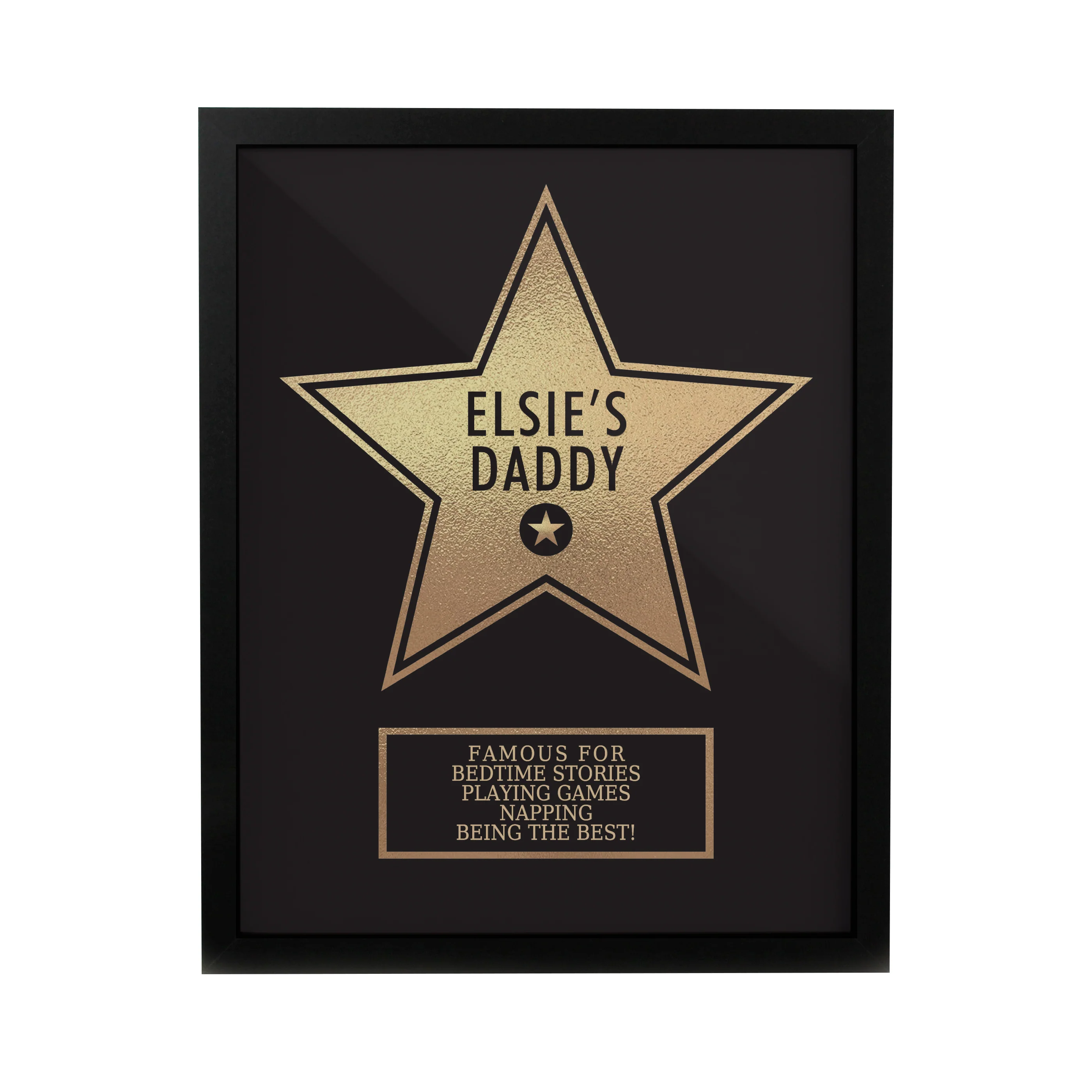 Personalised Star Award Black Poster Frame - Image 3