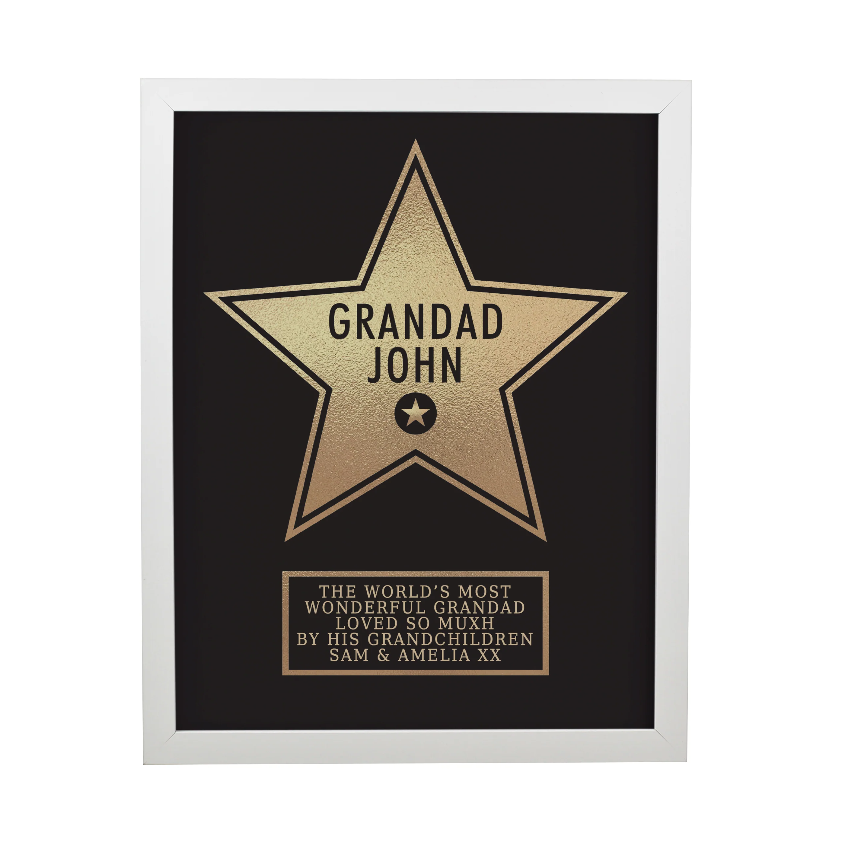 Personalised Star Award White Poster Frame - Image 3