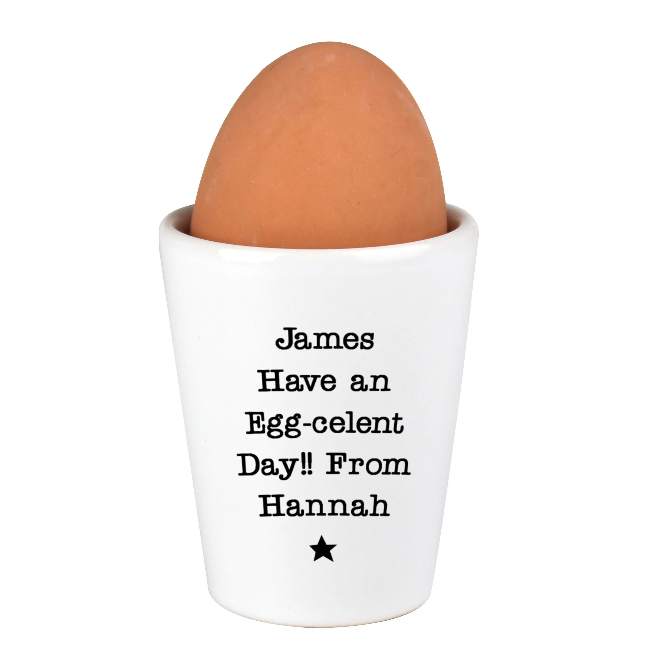 Personalised Star Free Text Egg Cup - Image 2