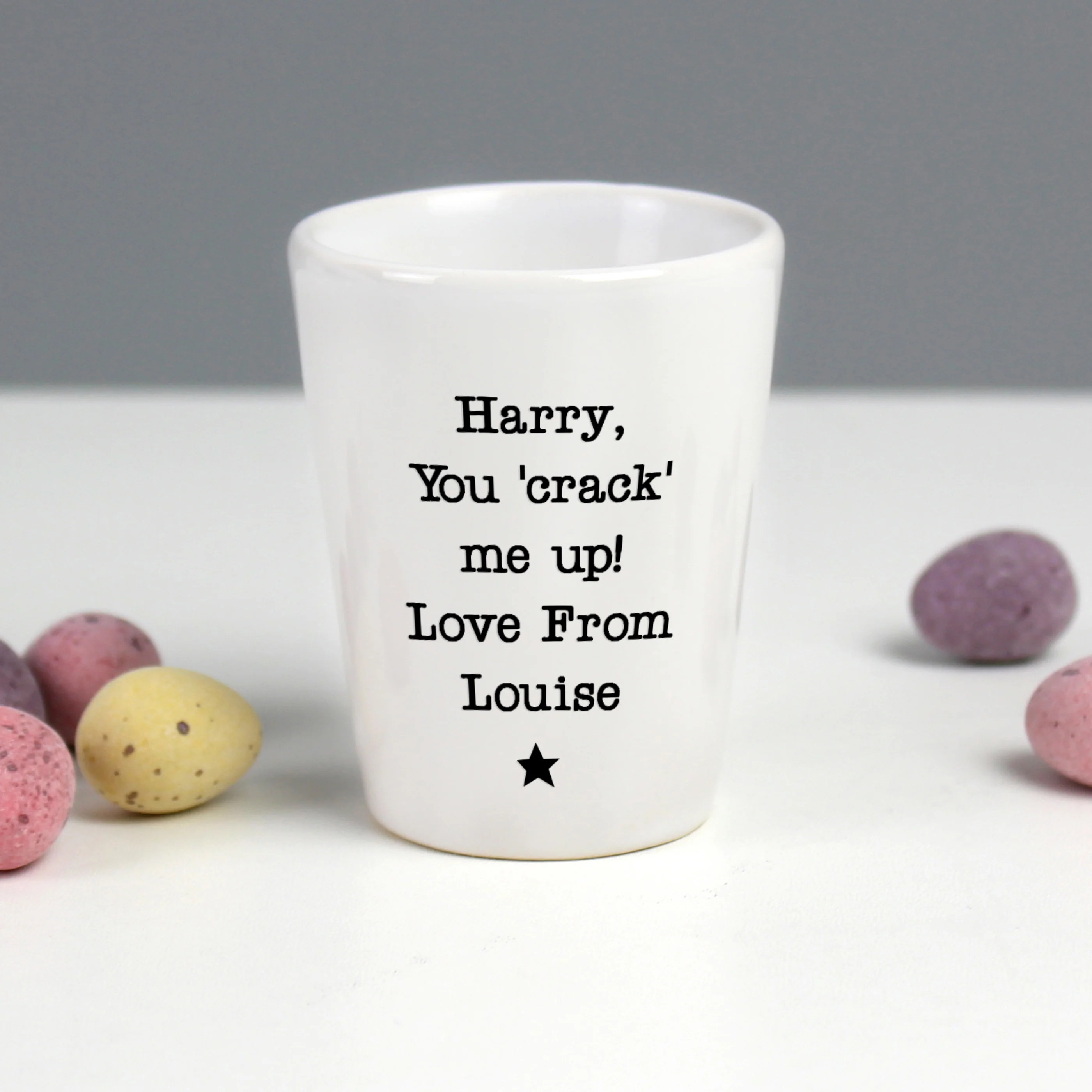 Personalised Star Free Text Egg Cup - Image 3