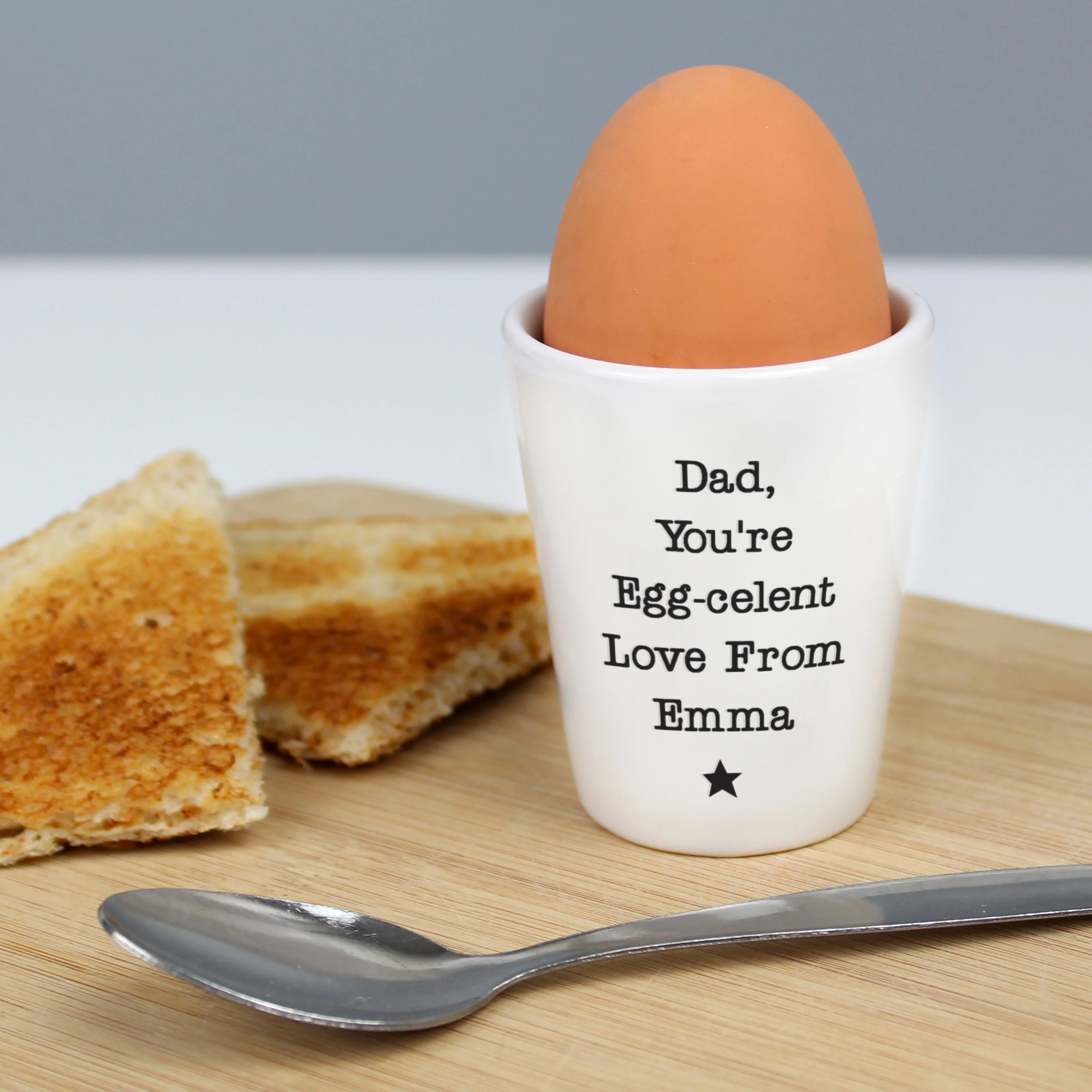 Personalised Star Free Text Egg Cup - Image 4