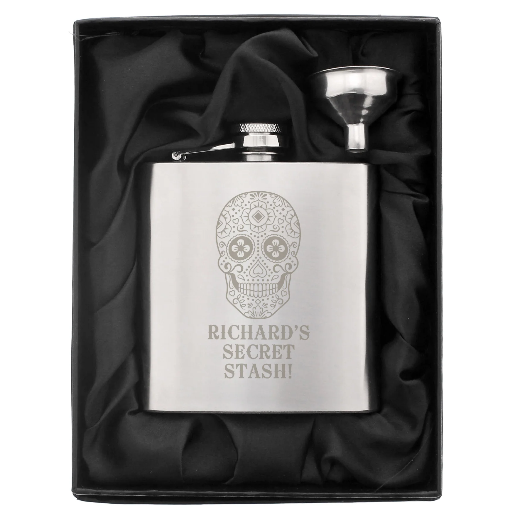 Personalised Sugar Skull Hip Flask - Image 6