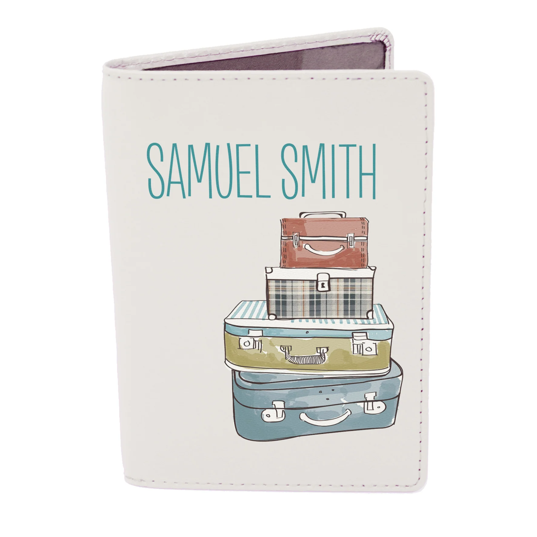 Personalised Suitcases Cream Passport Holder - Image 2