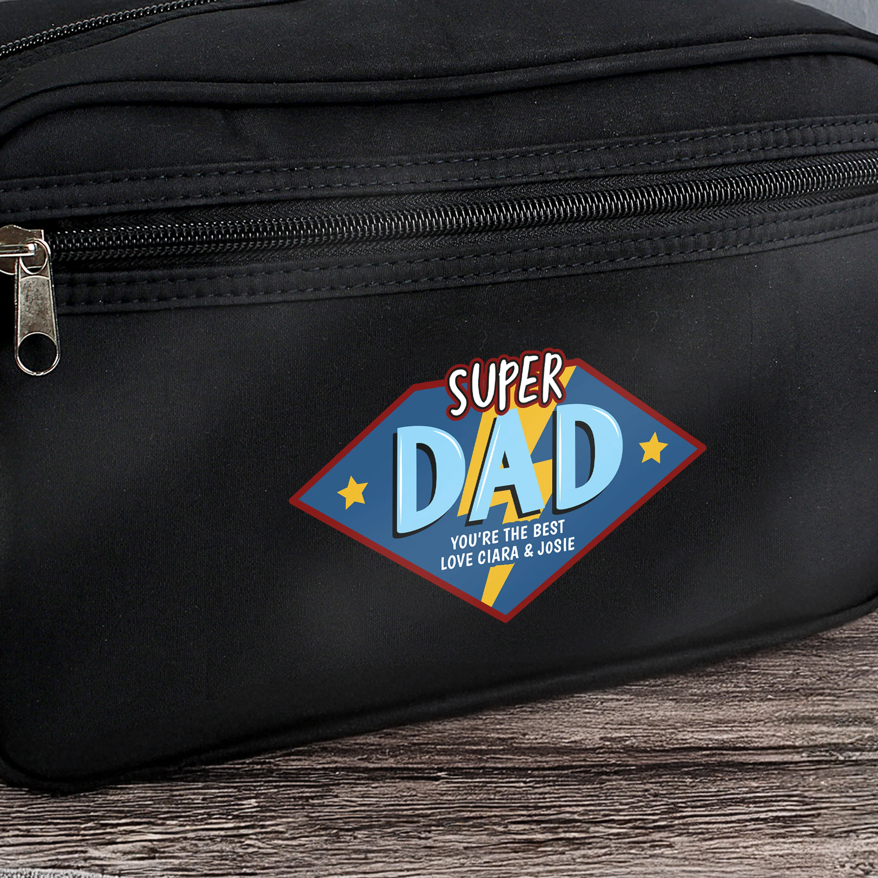 Personalised Super Dad Toiletry Bag - Image 3