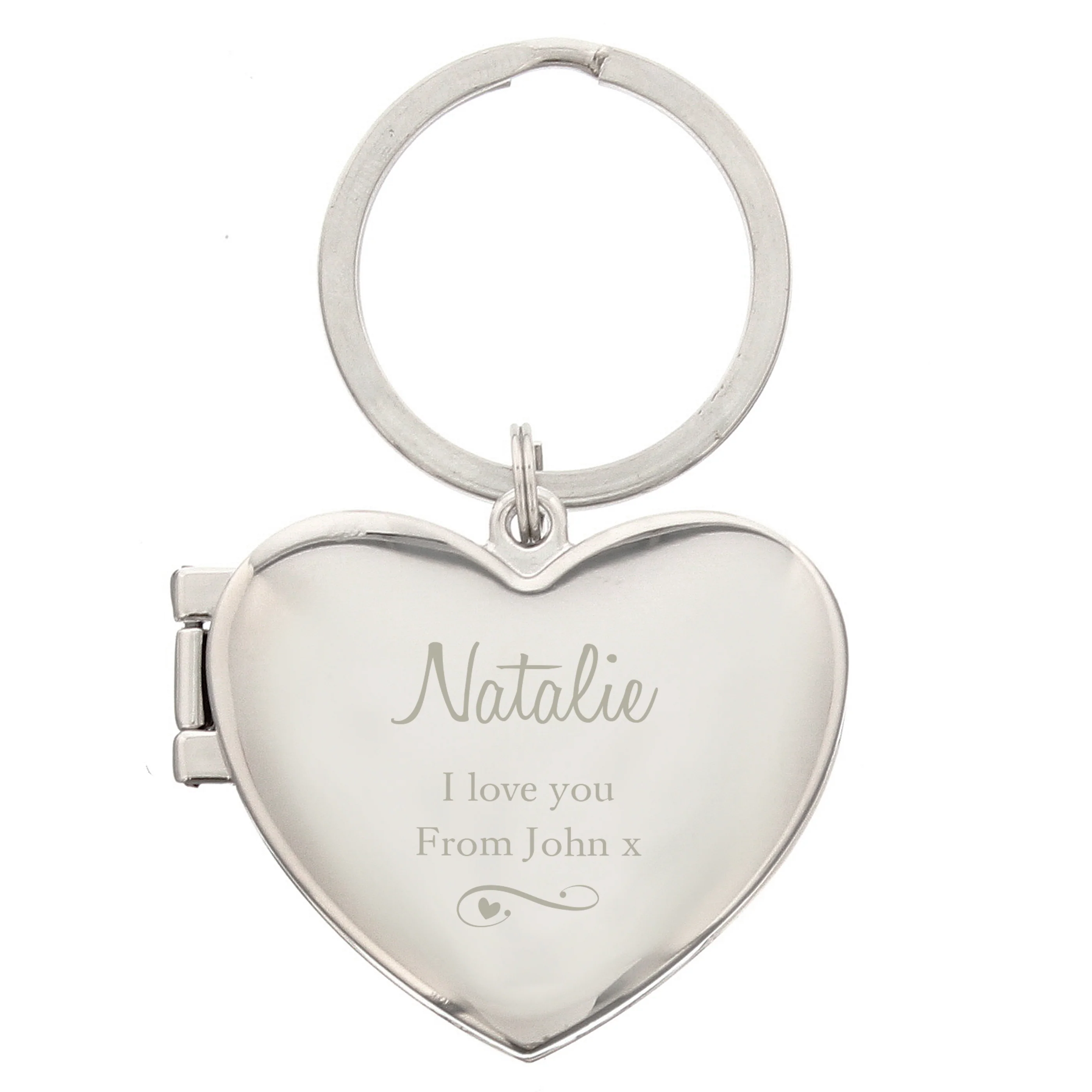 Personalised Swirl Heart Photoframe Keyring - Image 2