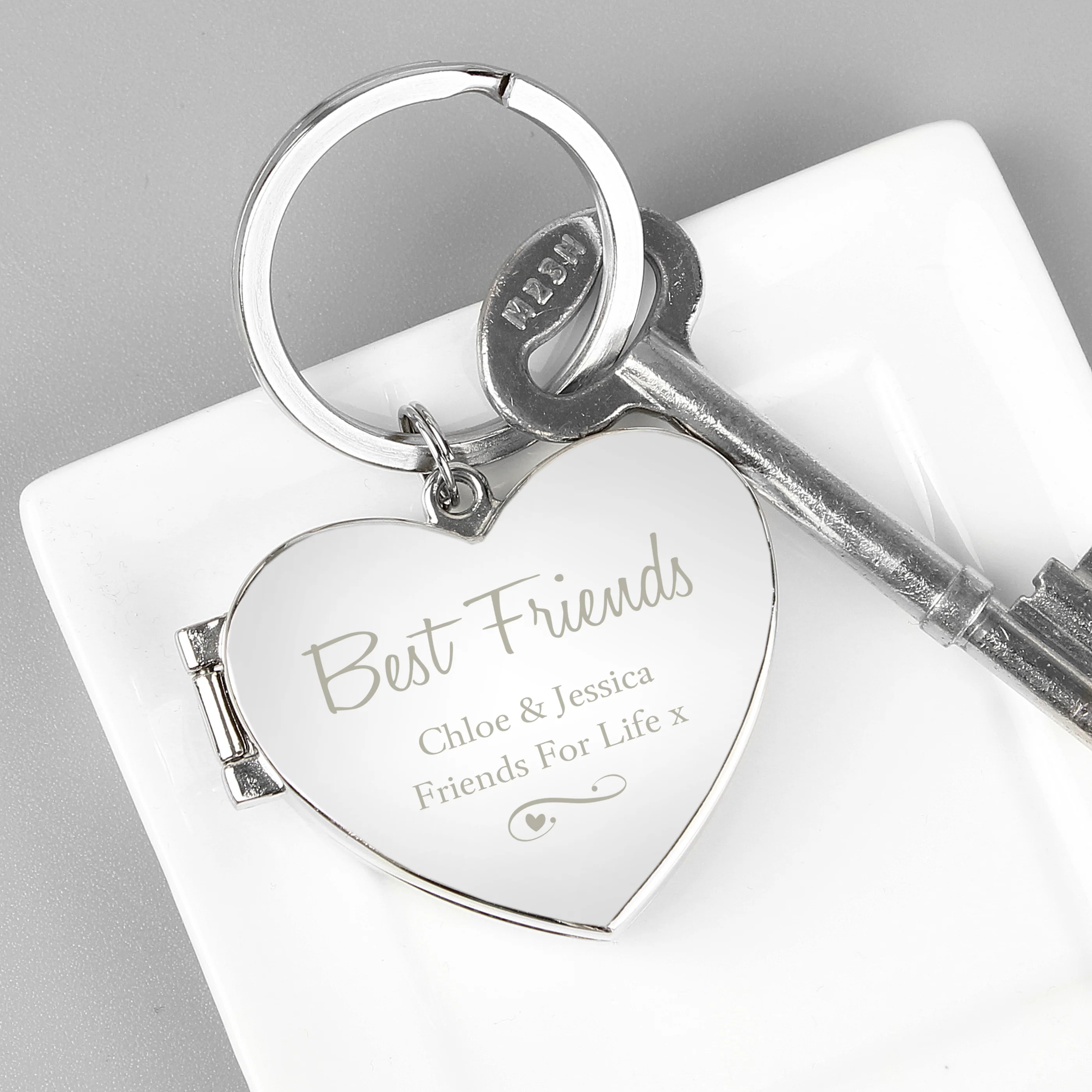 Personalised Swirl Heart Photoframe Keyring - Image 7