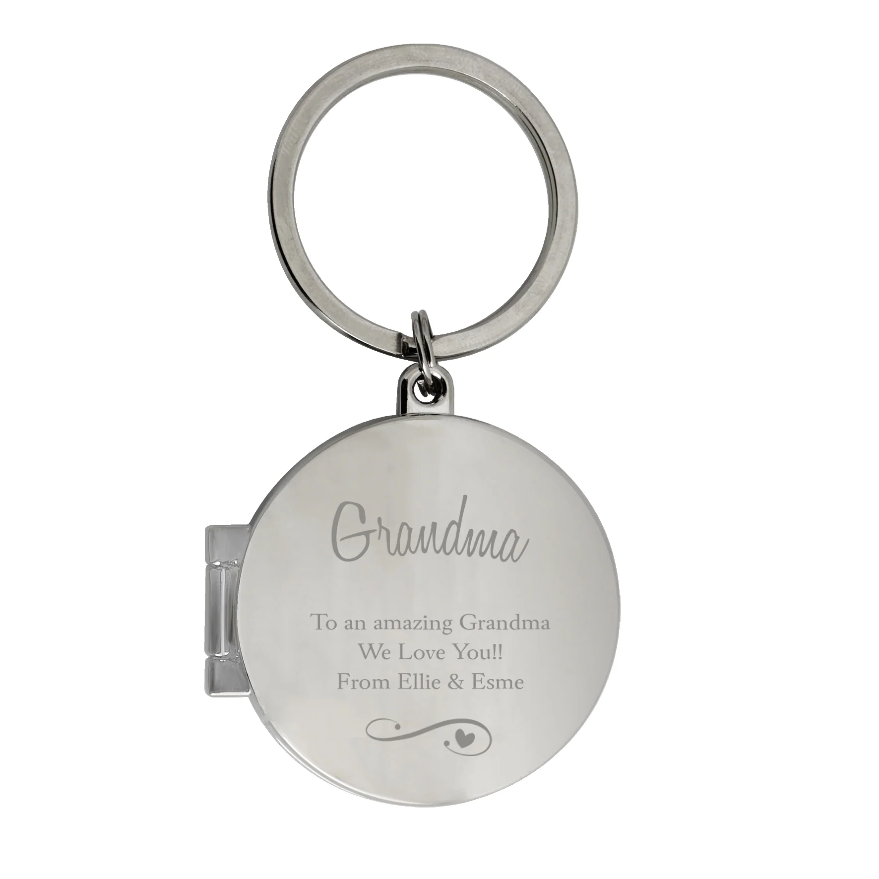Personalised Swirls & Hearts Photo Keyring - Image 5