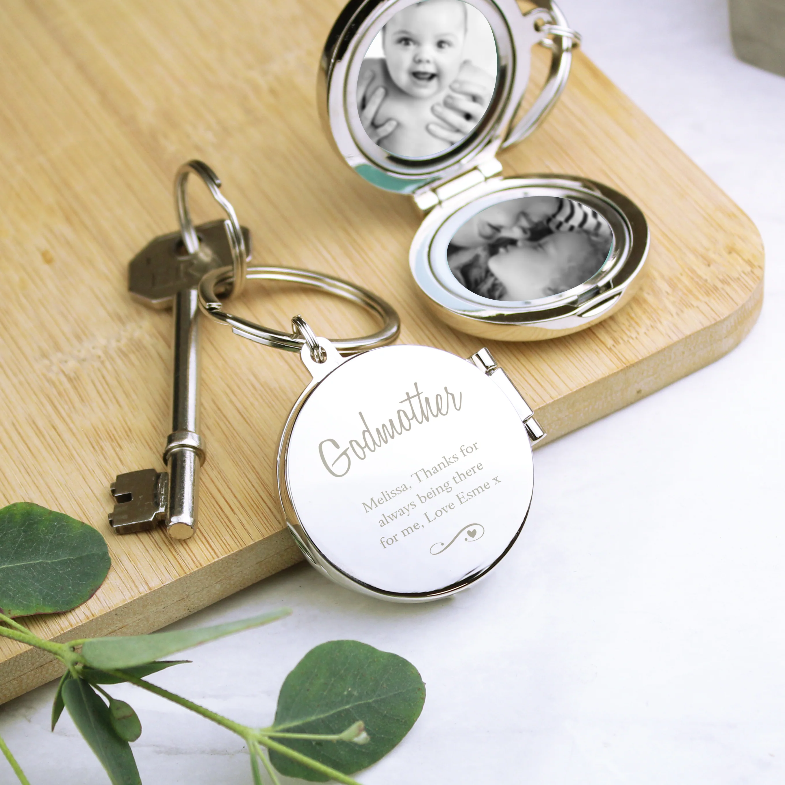 Personalised Swirls & Hearts Photo Keyring - Image 7