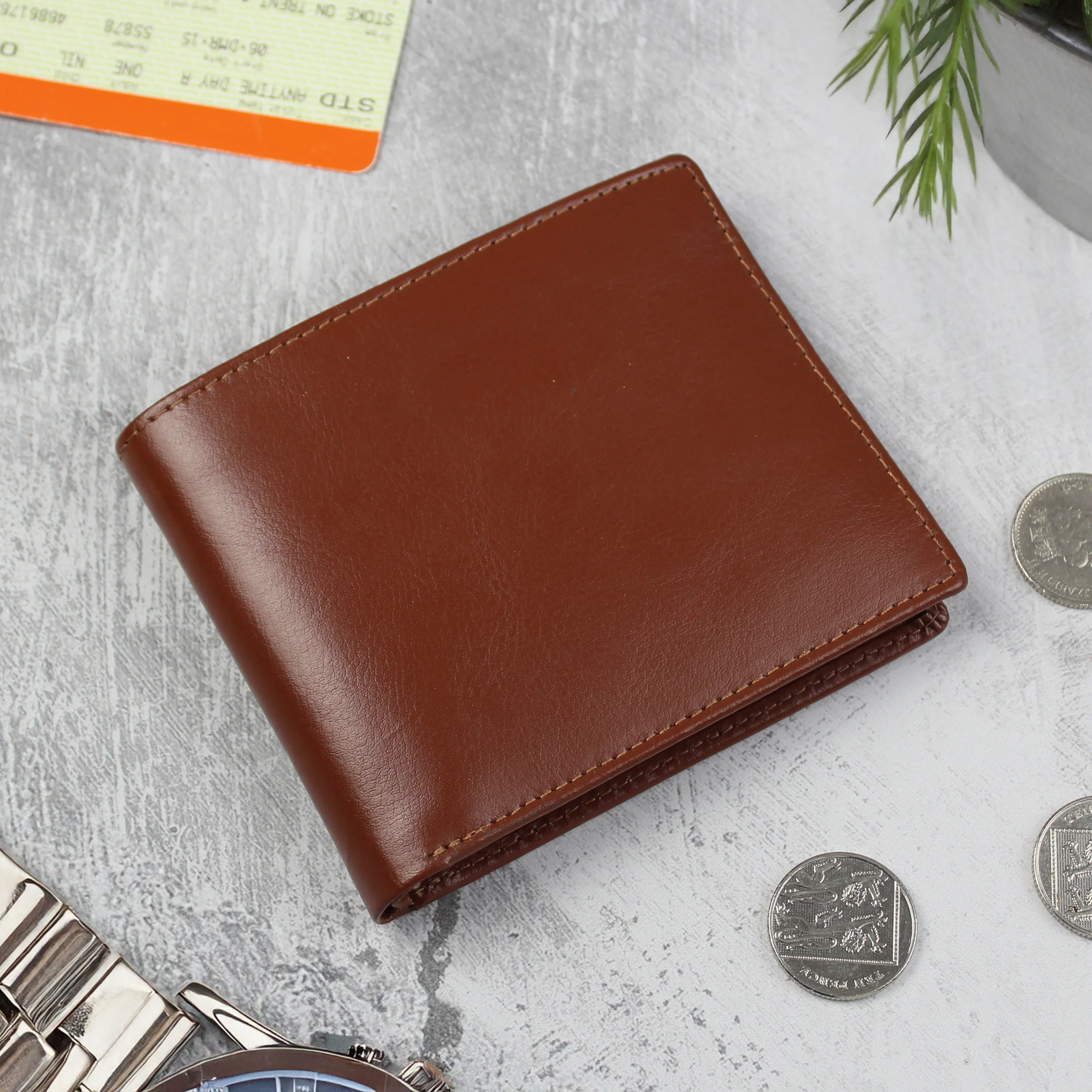 Personalised Tan Leather Wallet - Image 6