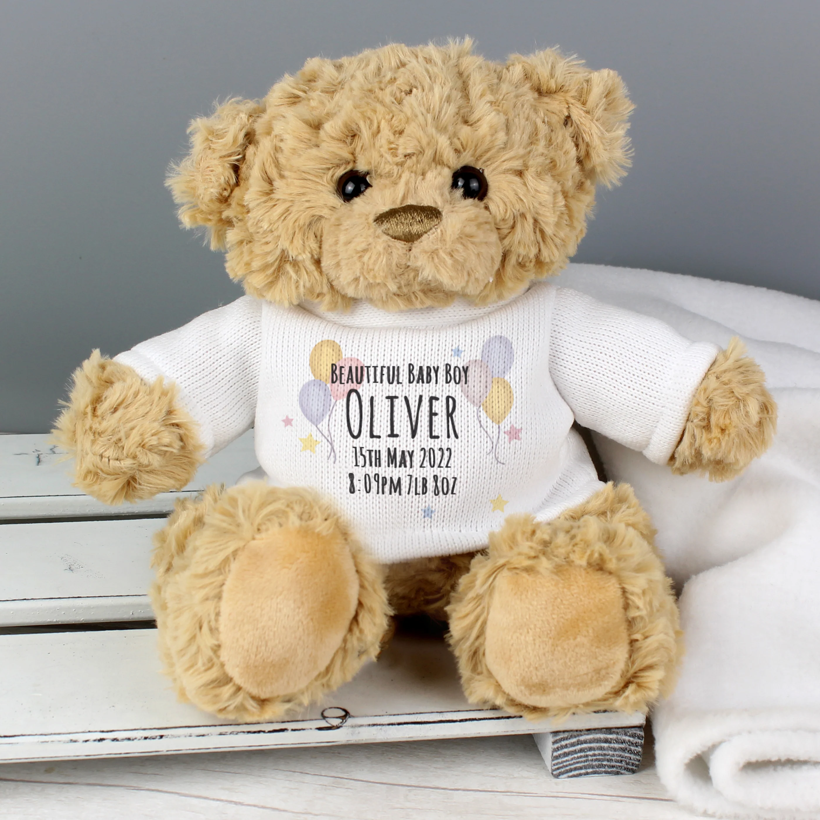 Personalised Teddy & Balloons Teddy Bear - Image 2