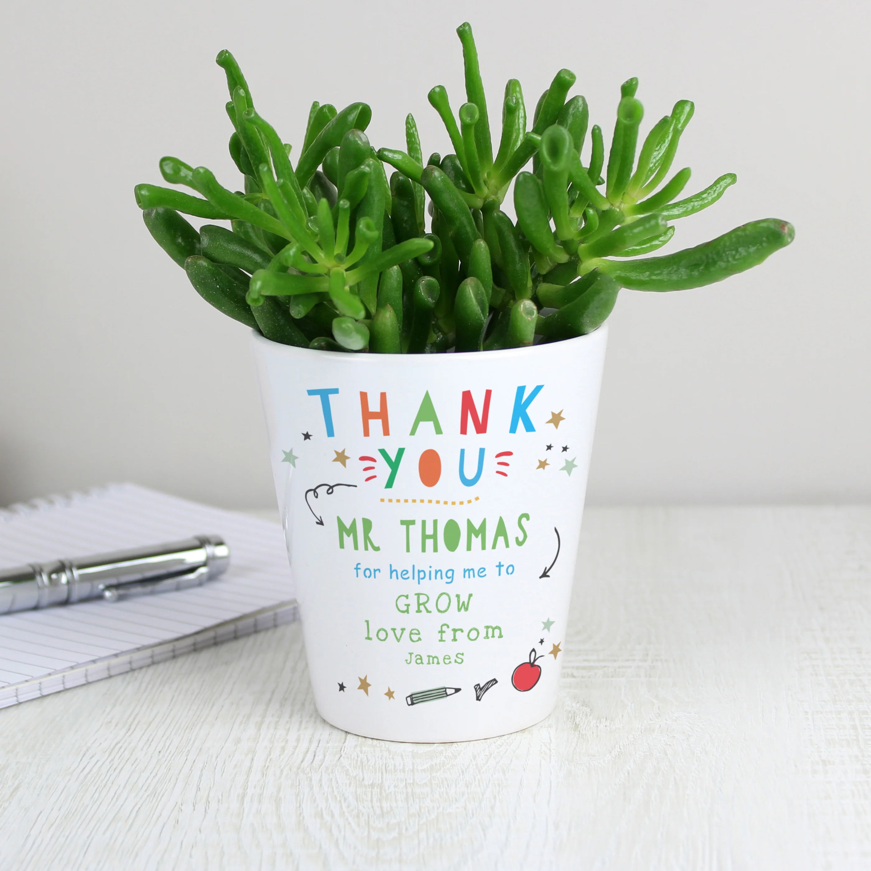 Personalised Thank You Teacher Plant Pot - Image 3