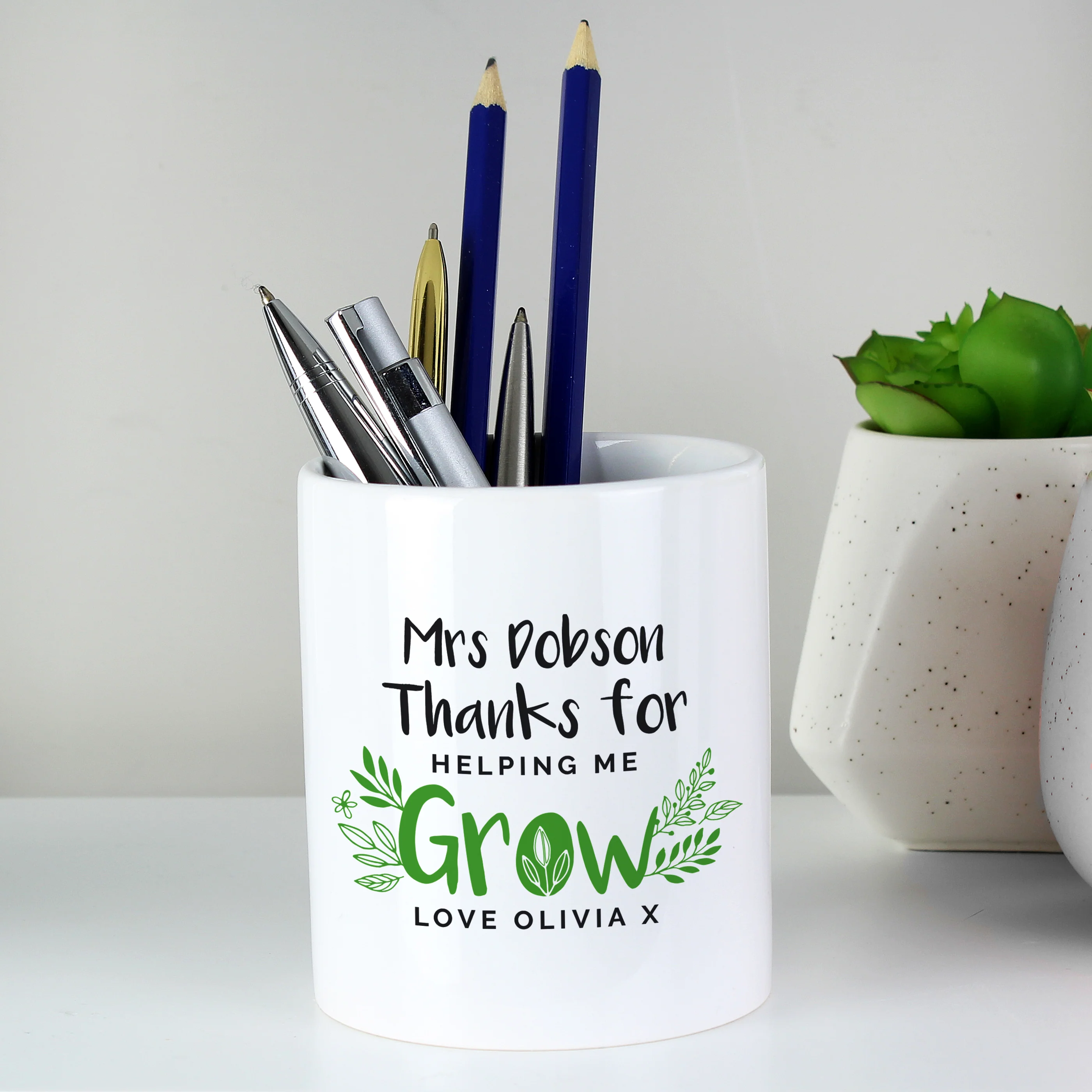 Personalised Thanks For Helping Me Grow Ceramic Storage Pot - Image 3