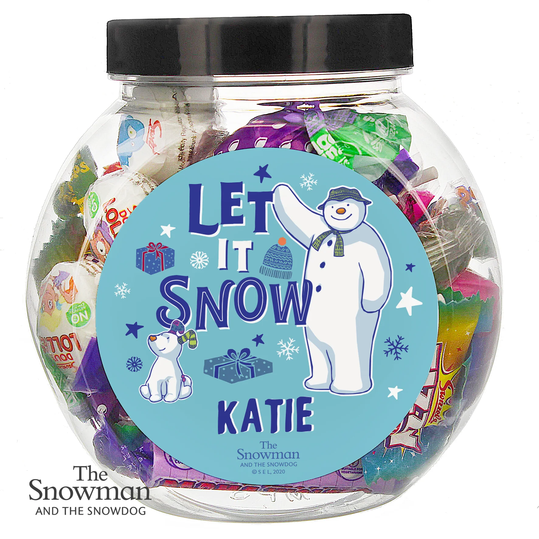 Personalised The Snowman and the Snowdog Sweet Jar - Image 4