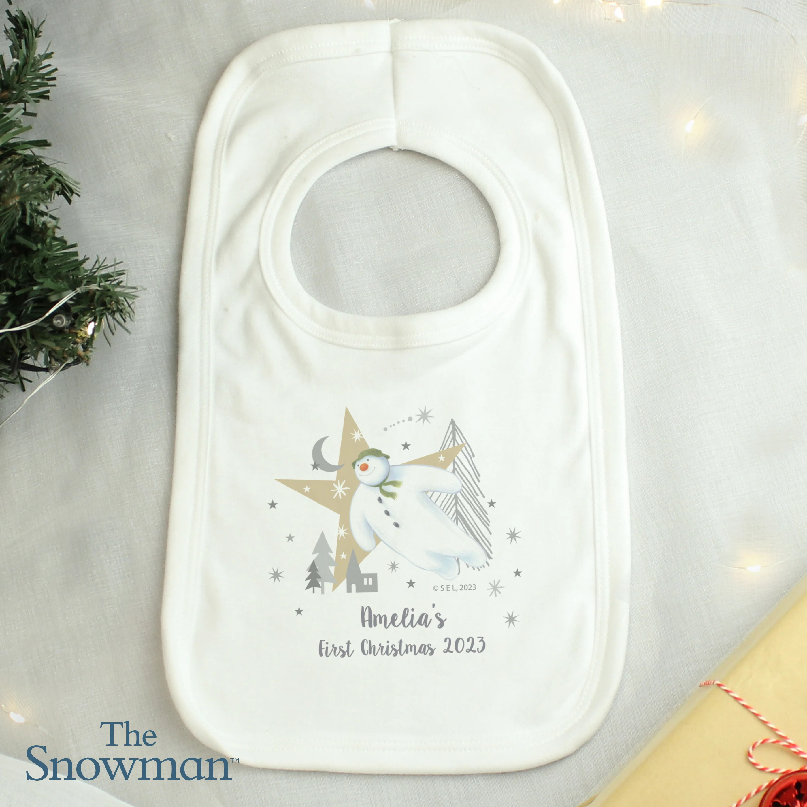 Personalised The Snowman Magical Adventure Bib - Image 3