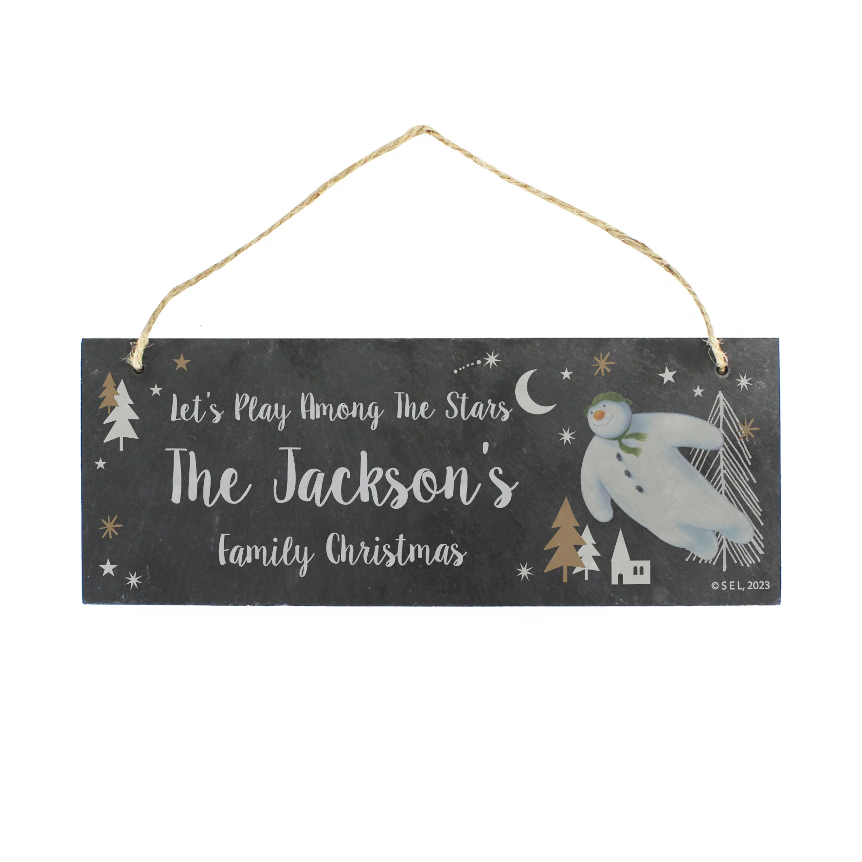 Personalised The Snowman Magical Adventure Hanging Slate Plaque - Image 5