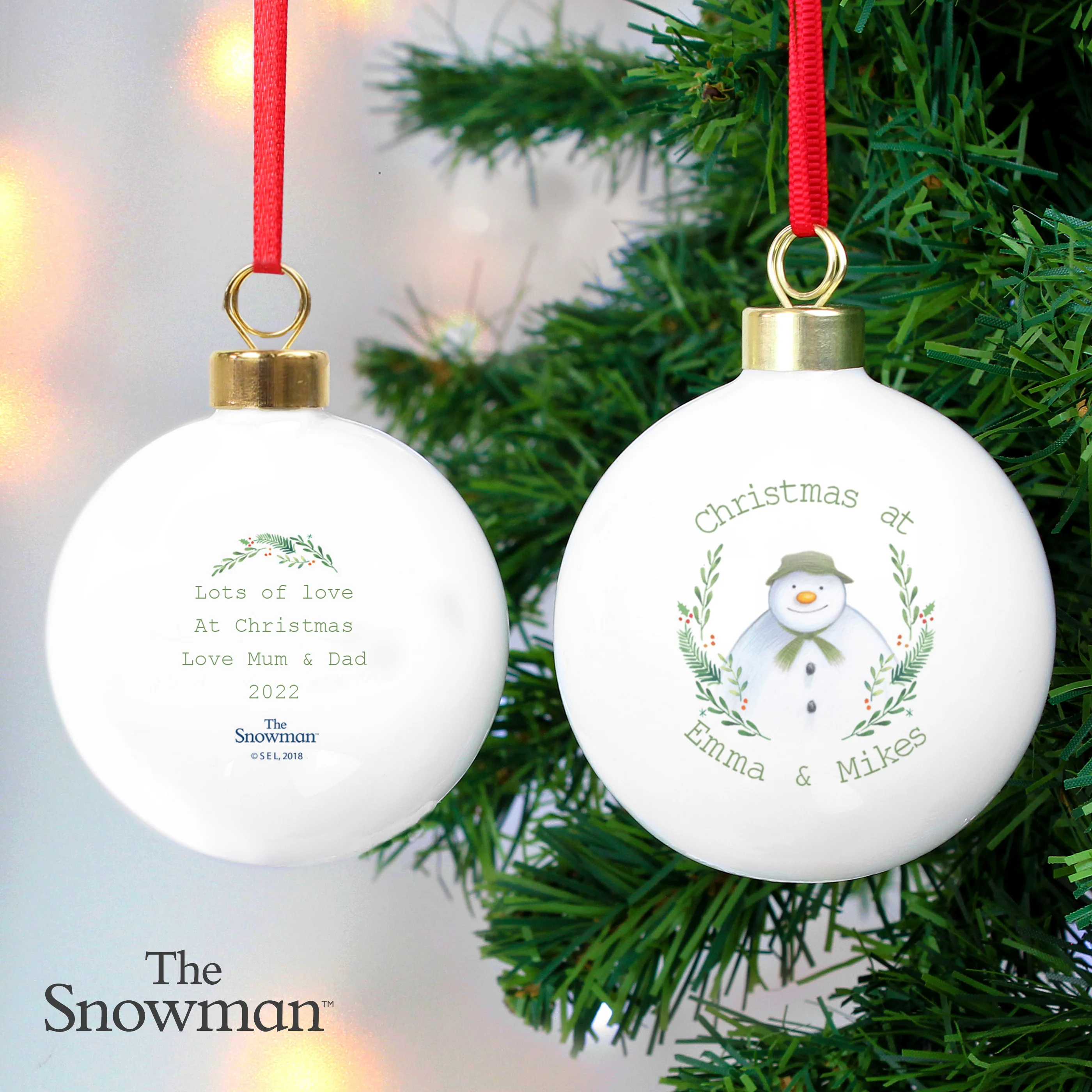 Personalised The Snowman Winter Garden Bauble - Image 4