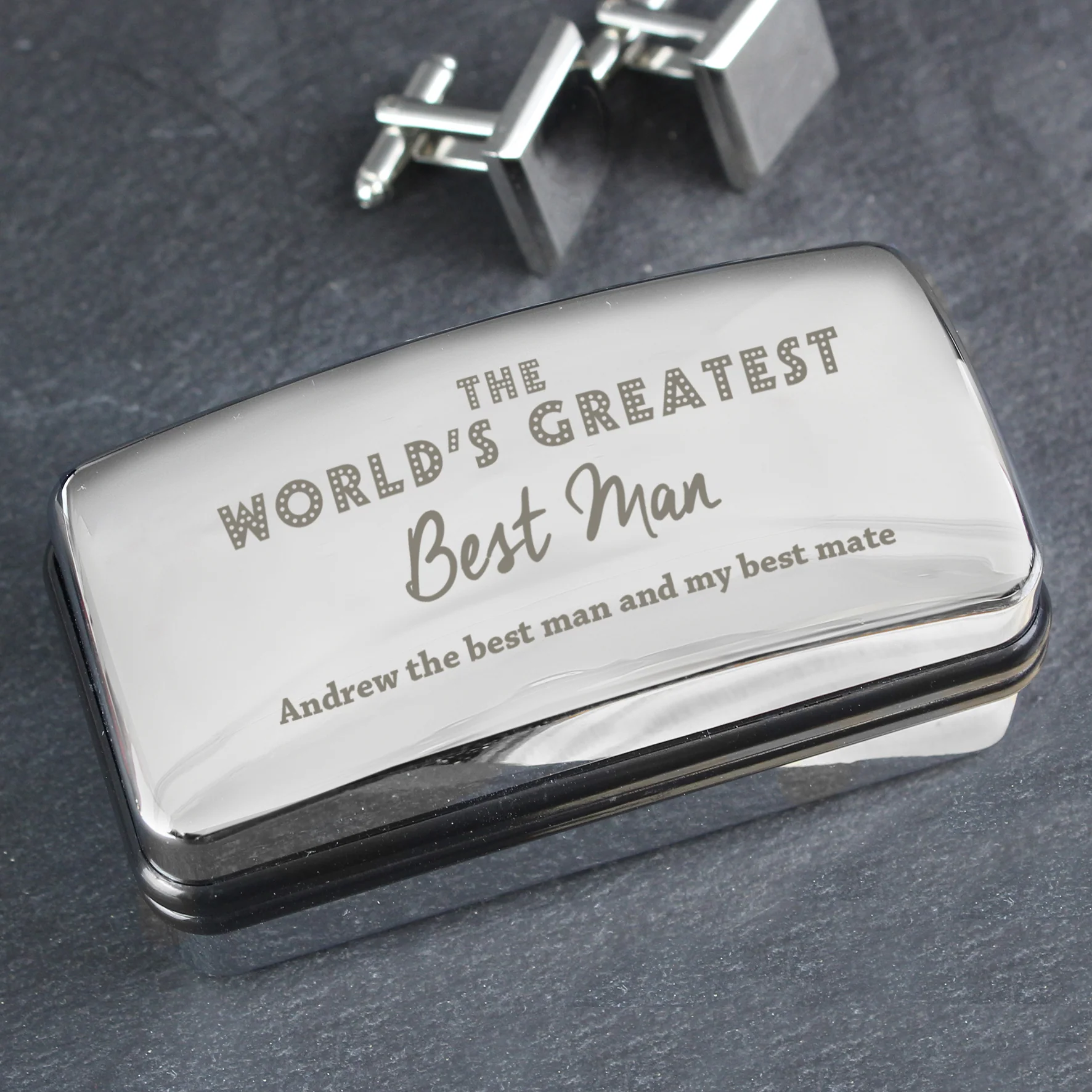 Personalised 'The World's Greatest' Cufflink Box - Image 6
