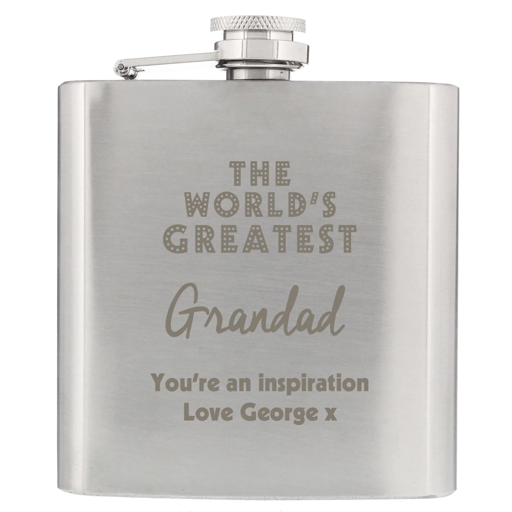 Personalised 'The World's Greatest' Hip Flask - Image 3